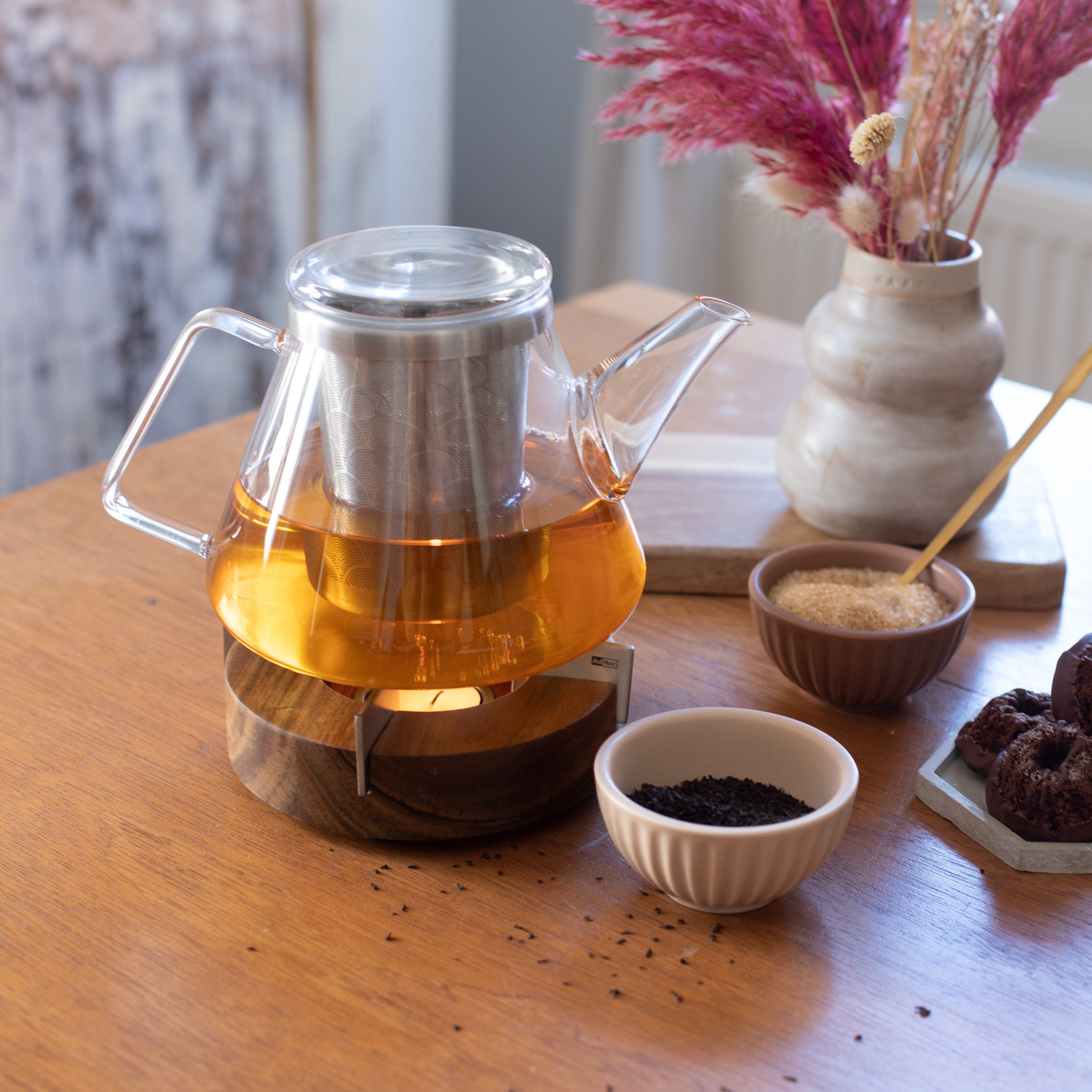 l, aus hochwertiges und (Sparset, Fusion 1 Design Set passendem AdHoc Material Tee-Set), & preisgekröntes Tuto, Teekanne Teekanne Stövchen