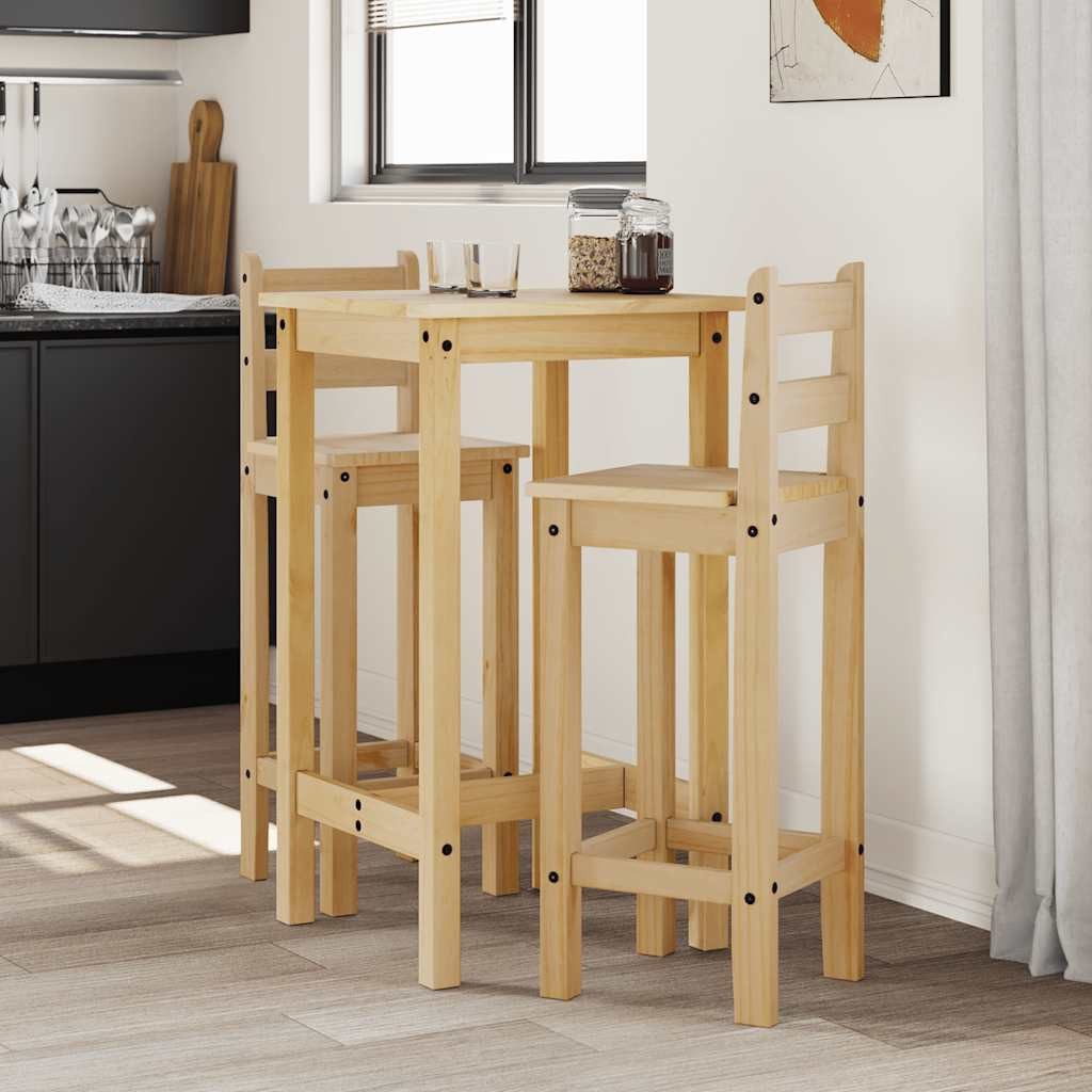 vidaXL Essgruppe 3-tlg. Bar-Set Massivholz Kiefer, (1-tlg)