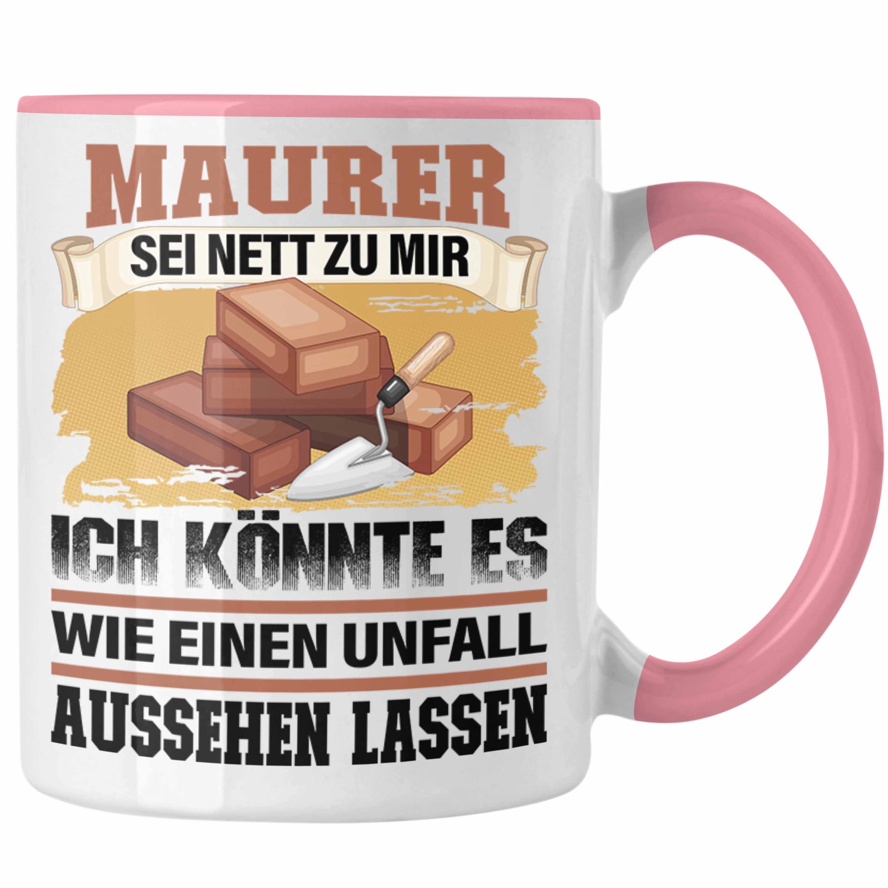 Trendation Tasse Trendation - Rosa Tasse Spruch Lustiger Maurer-Meister Geschenk Gesc Maurer