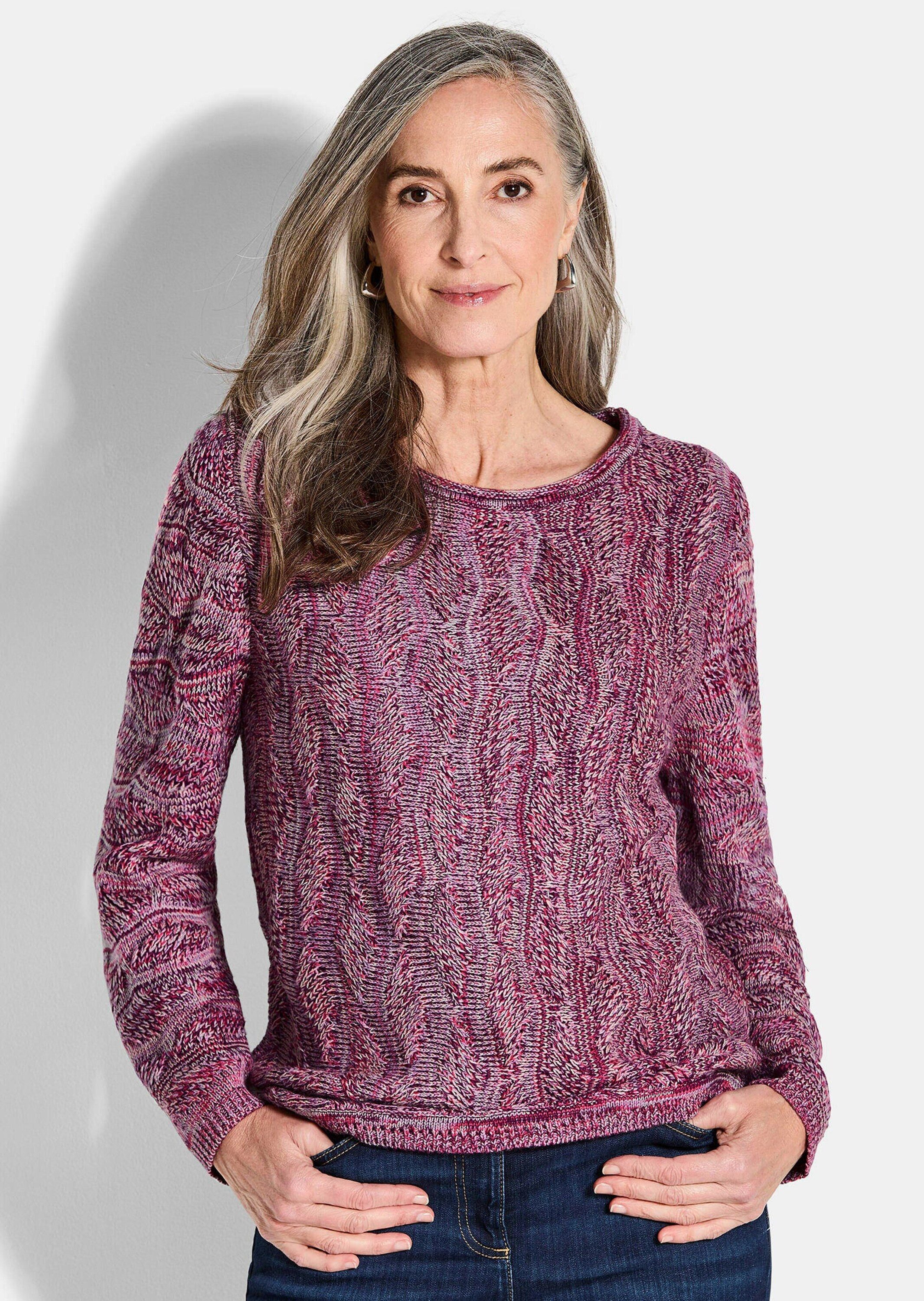 GOLDNER Strickpullover Kurzgröße: Langarmoberteil im Strukturstrick Winterp günstig online kaufen