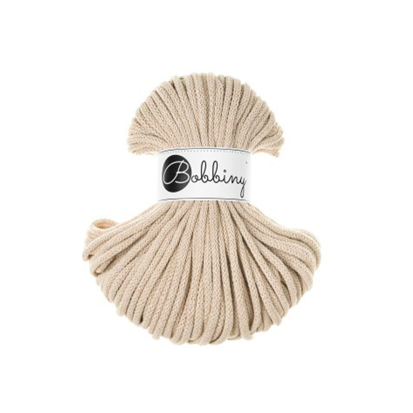 Bobbiny Kordel Baumwollkordeln - Flechtkordeln 5 mm - 50m Warm Beige