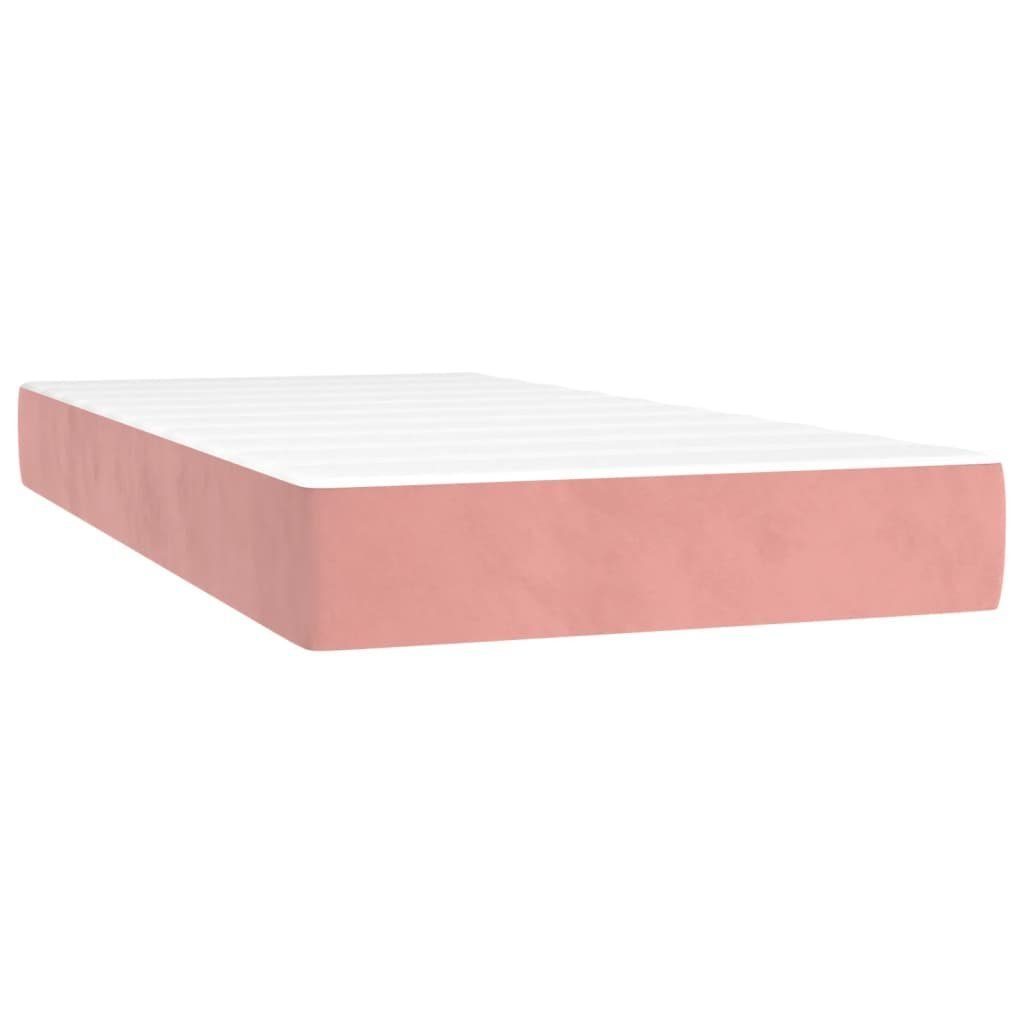 Boxspringmatratze Taschenfederkernmatratze Mittel Rosa 90x200x20 cm Samt, vidaXL, 20 cm hoch