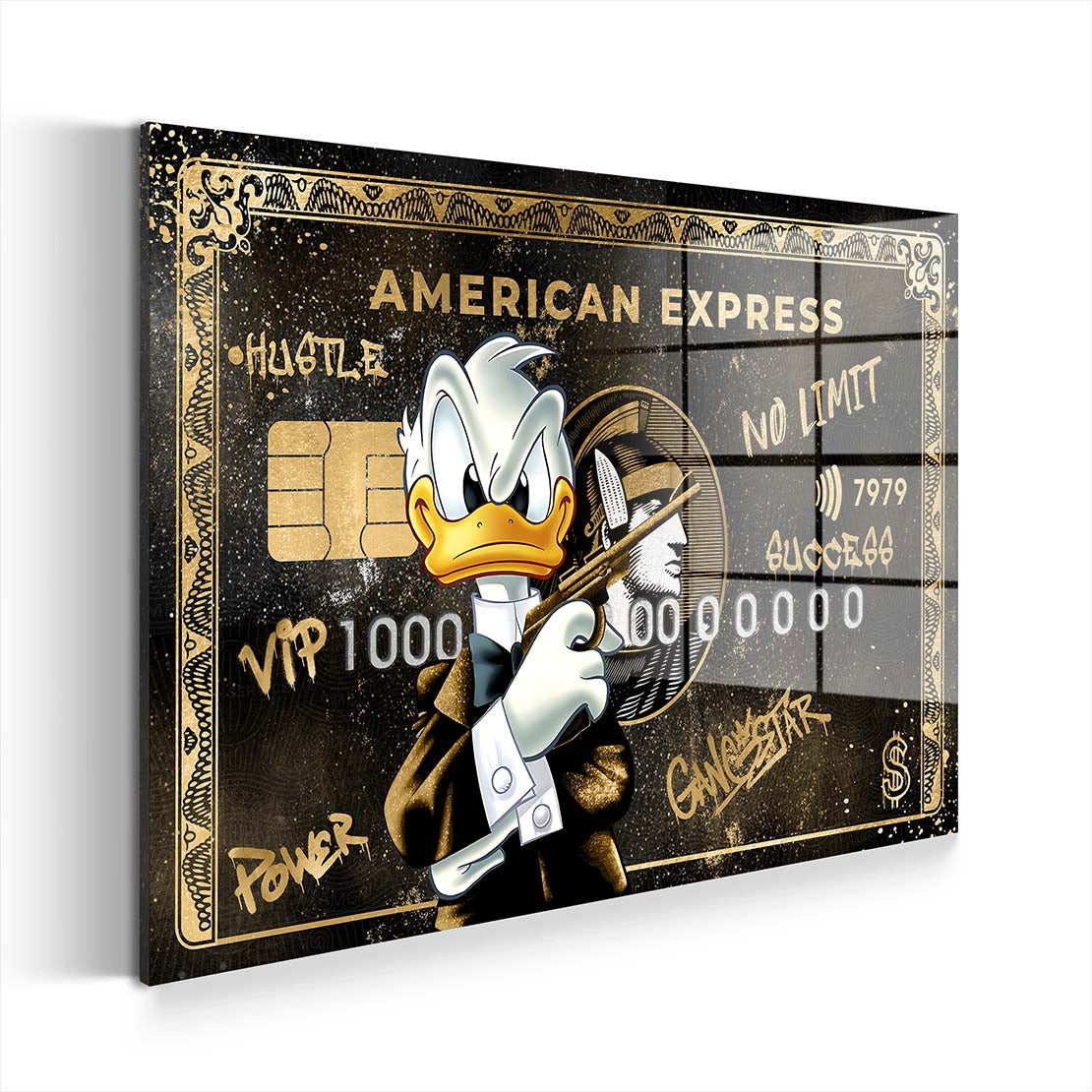 Acrylglasbild Duck Gangstar Comic Acrylglas Wandbild Bild Wanddeko Wohnzimmer XL