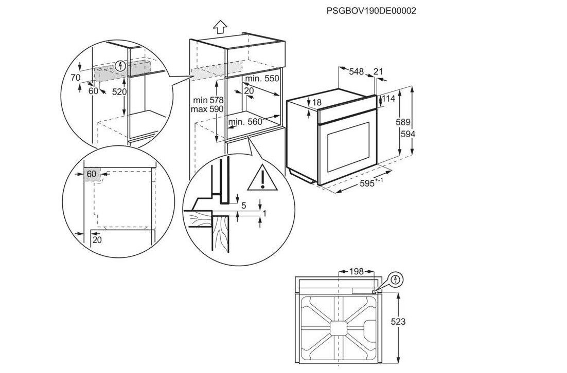 AEG Einbaubackofen TR7PB63ZSB A+ Einbaubackofen, 60 cm breit, 72 L