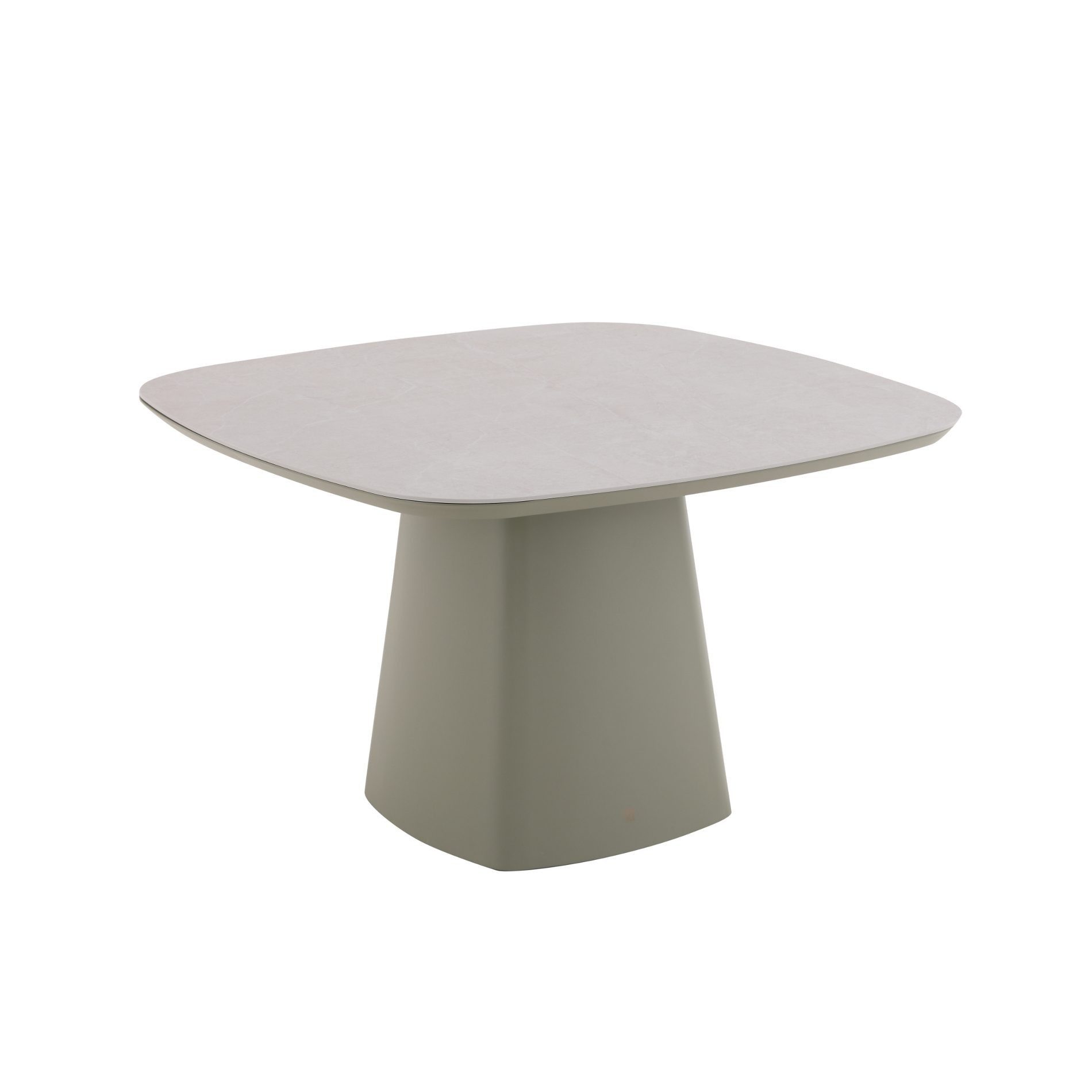 CASA DOMA Gartentisch Lioni, 120x120 cm, Tischplatte Sinterstein, Gestell Aluminium moosgrün