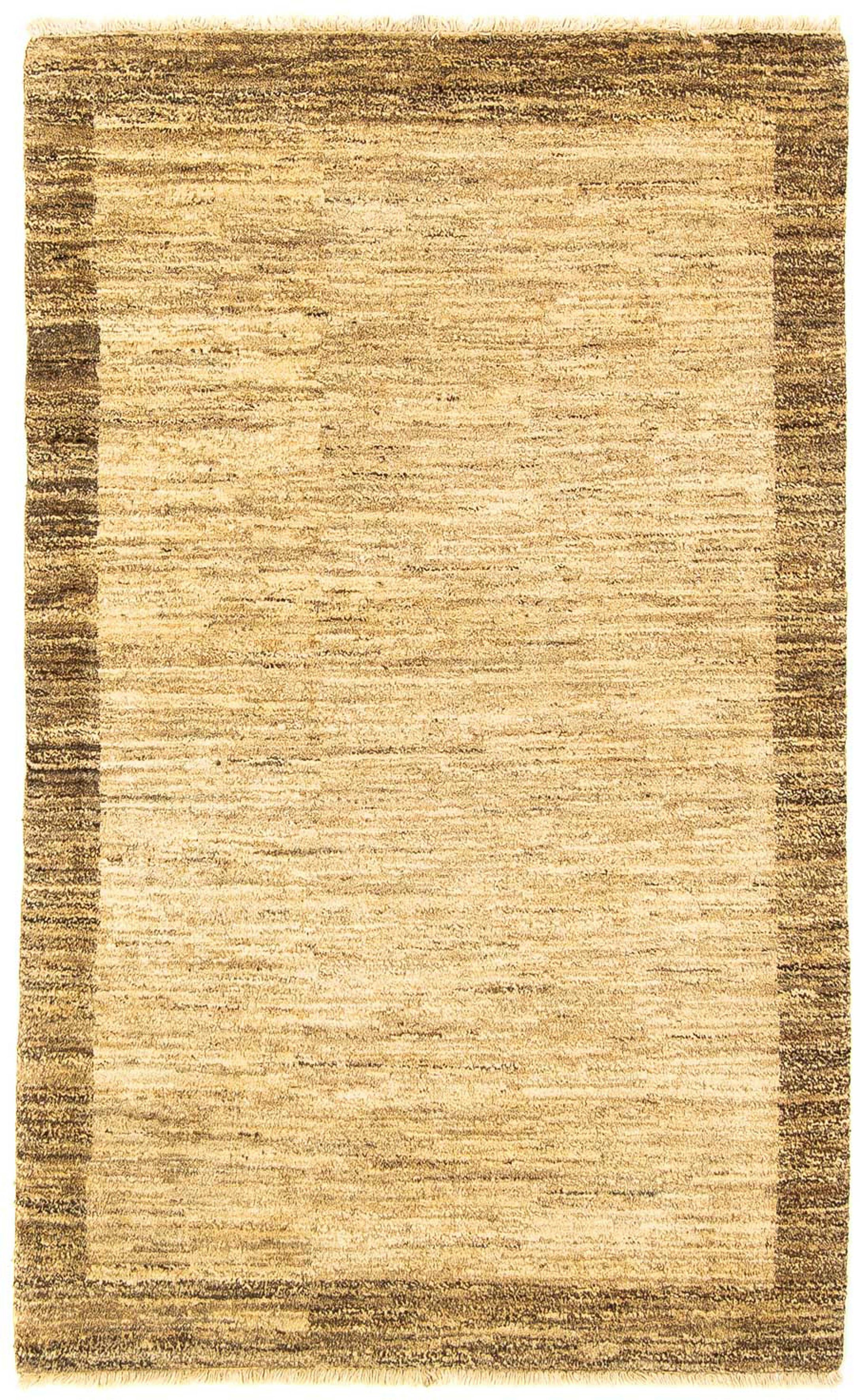 Wollteppich Gabbeh - Zertifikat mm, mit Handgeknüpft, Einzelstück 18 Indus Höhe: Wohnzimmer, - rechteckig, hellbraun, 96 cm 156 - x morgenland