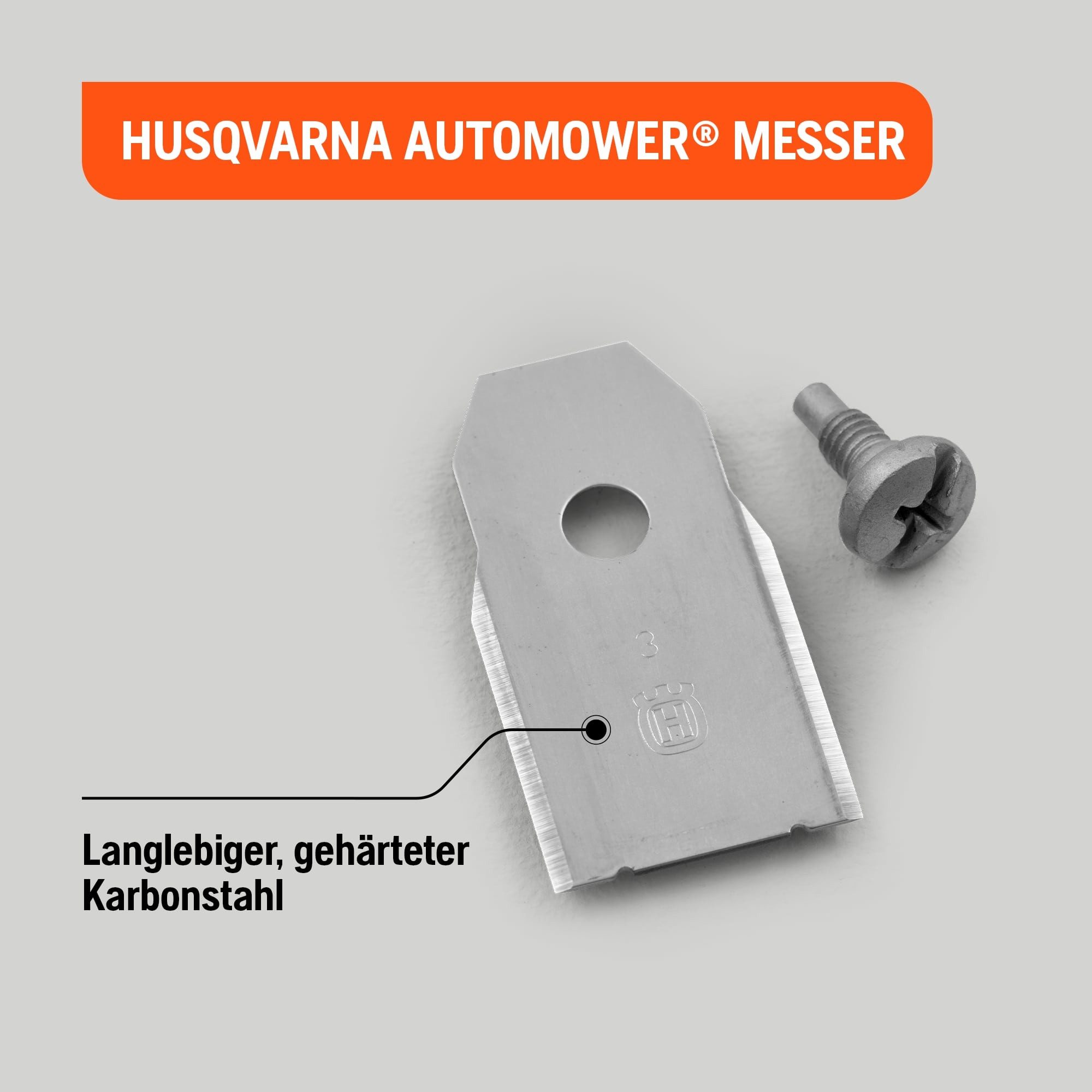 Husqvarna Mährobotermesser Automower Classic Messer, 9er-Pack Ersatzklingen aus Kohlenstoffstahl inkl. Schrauben – Bild 3 von 5