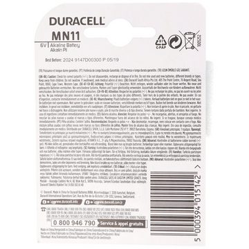 Duracell Duracell MN11 Alkaline Batterie 6 Volt, Abmessungen 16 x 10 mm Batterie, (6,0 V)
