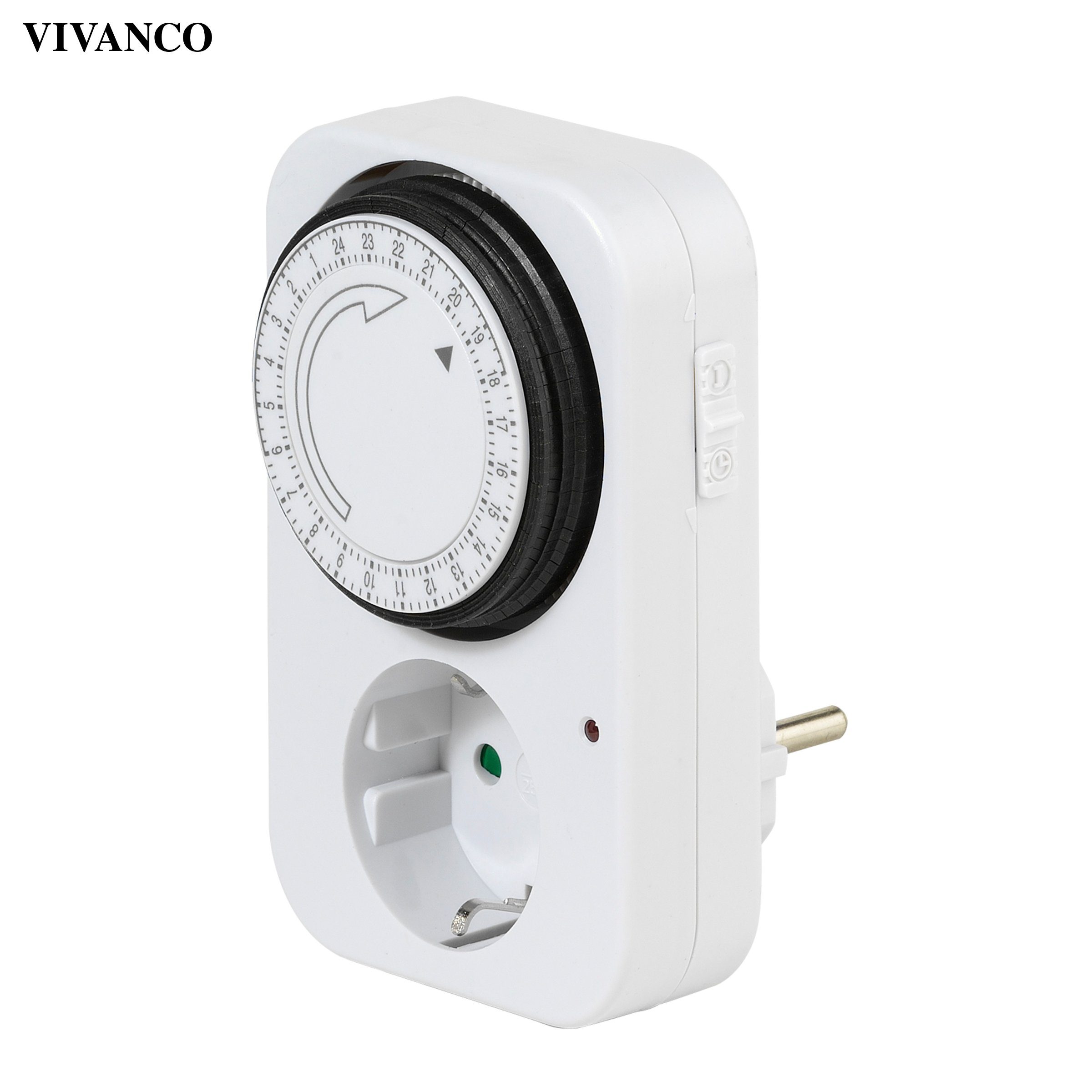 Vivanco Zeitschaltuhr, 1-St., Maximal 96 Schaltmöglichkeiten pro Tag, Kürzester Schaltabstand: 15 | Zeitschaltuhren