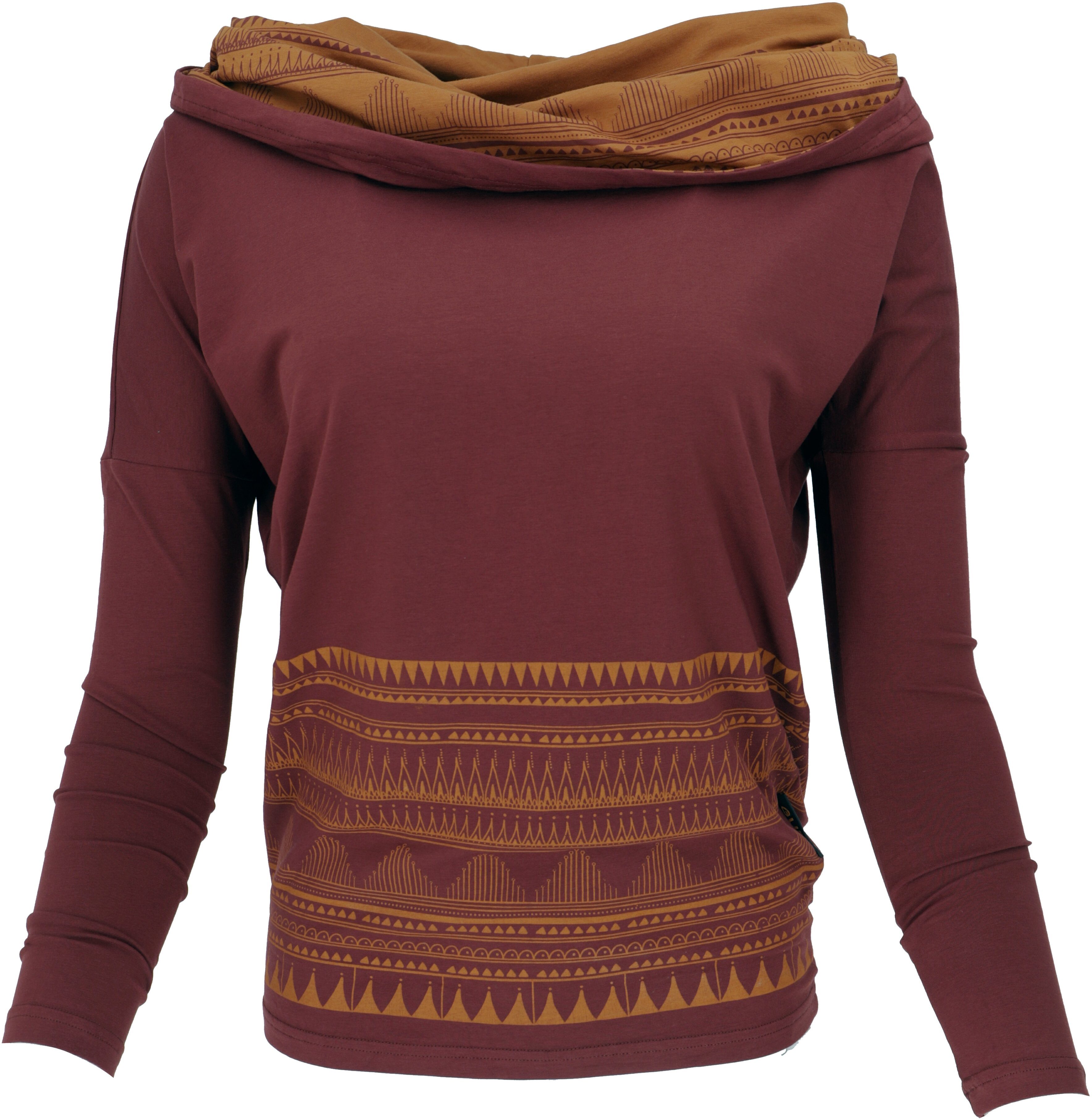 Longsleeve Lockeres Longshirt aus Bio-Baumwolle, Boho..