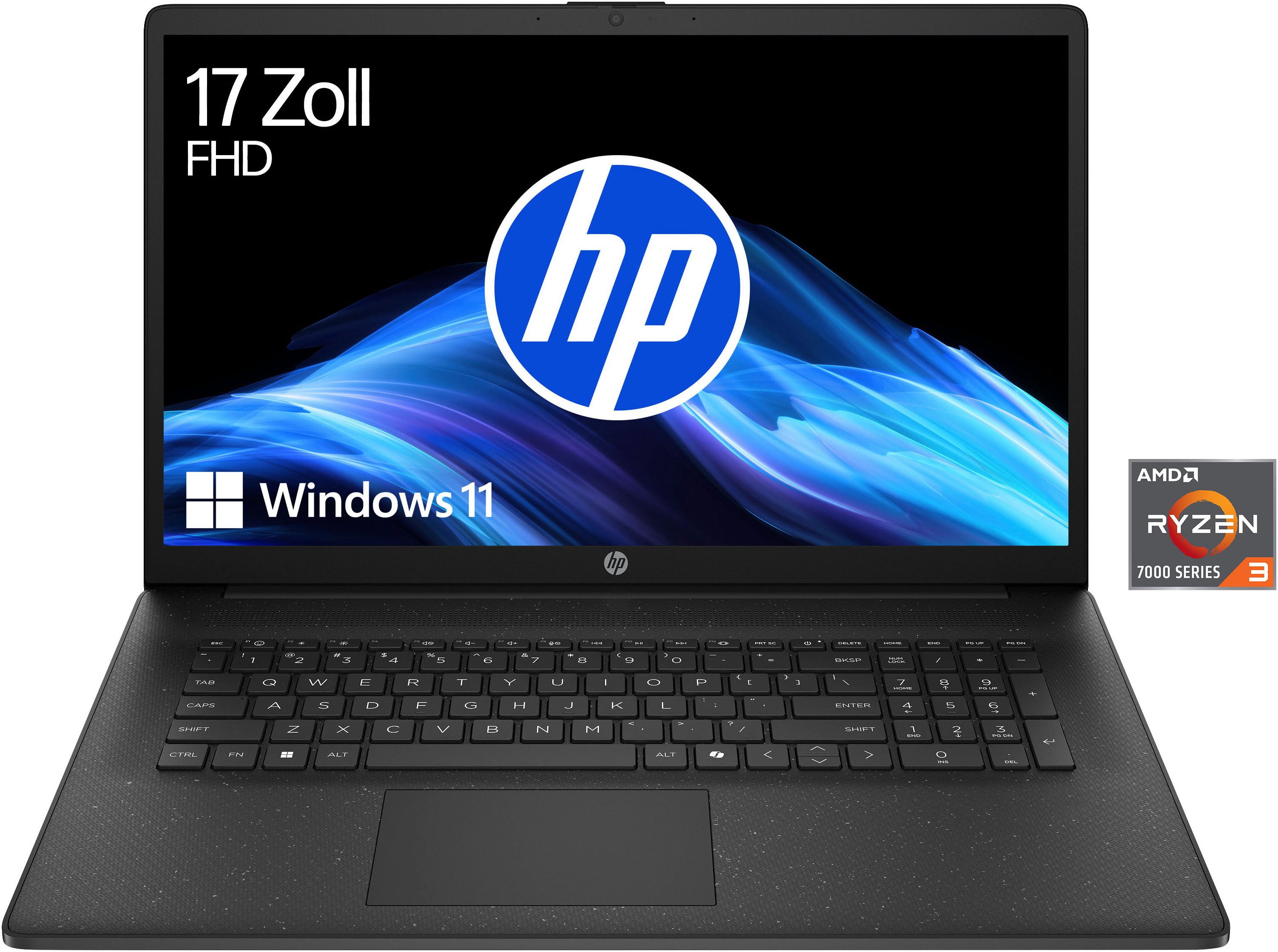HP 17-cp AMD Notebook (43,9 cm/17,3 Zoll, AMD Ryzen 3 7320U, Radeon Graphics, 8 GB, 512 GB SSD)