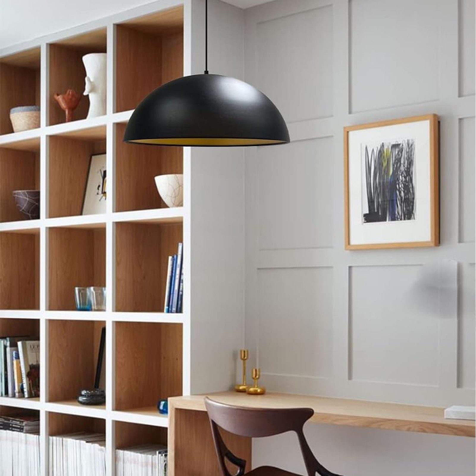 Bamyum Pendelleuchte Bamyum Pendelleuchte Groß I Lipeo I Ø50 cm Hängelampe Modern Lampe, ohne Leuchtmittel – Bild 4 von 5