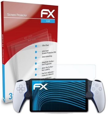 atFoliX Schutzfolie Displayschutz für Sony PS Portal Remote Player, (3 Folien), Ultraklar und hartbeschichtet