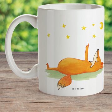 Mr. & Mrs. Panda Kinderbecher Fuchs Sterne - Weiß - Geschenk, Bruchsichere Tasse, Mond, Plastik Tas, Kunststoff, Förderung der Selbstständigkeit