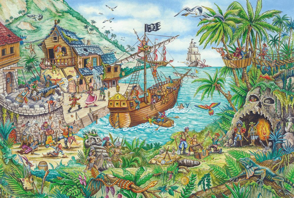 Schmidt Spiele Puzzle Puzzle Piratenbucht 100 Teile, Puzzleteile günstig online kaufen