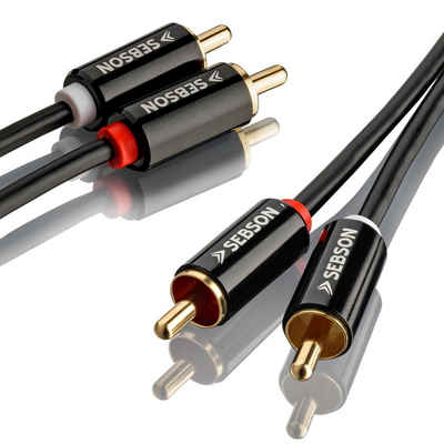 SEBSON »Cinch Kabel 50cm - 2x Chinch zu 2x Cinch Stecker RCA - AUX Audio Kabel« Optisches-Kabel, (50 cm)