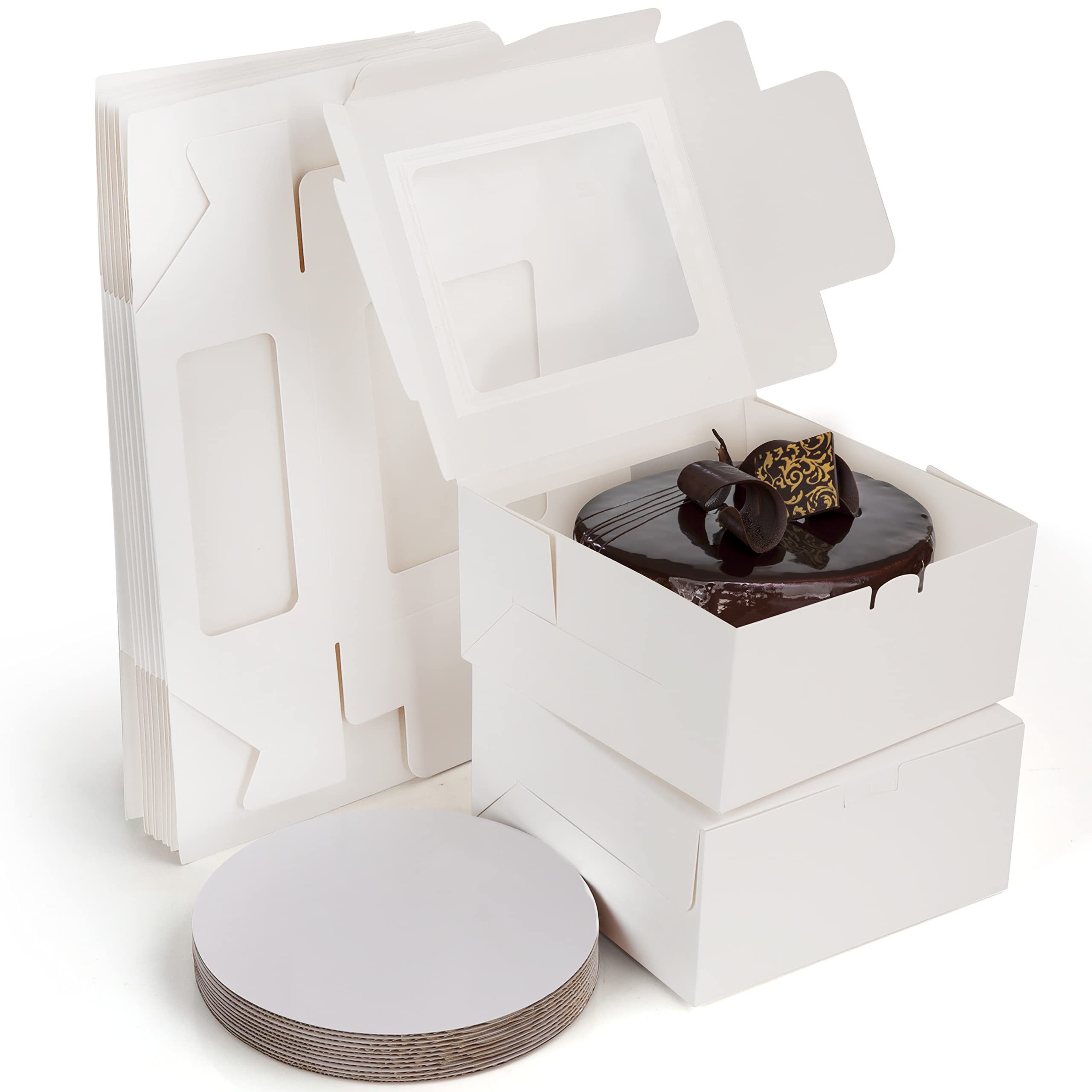 Belle Vous Kuchentransportbox 12er Pack Cupcake Aufbewahrungsbox Weiß 20x20x10,5cm, Karton, (12-tlg)