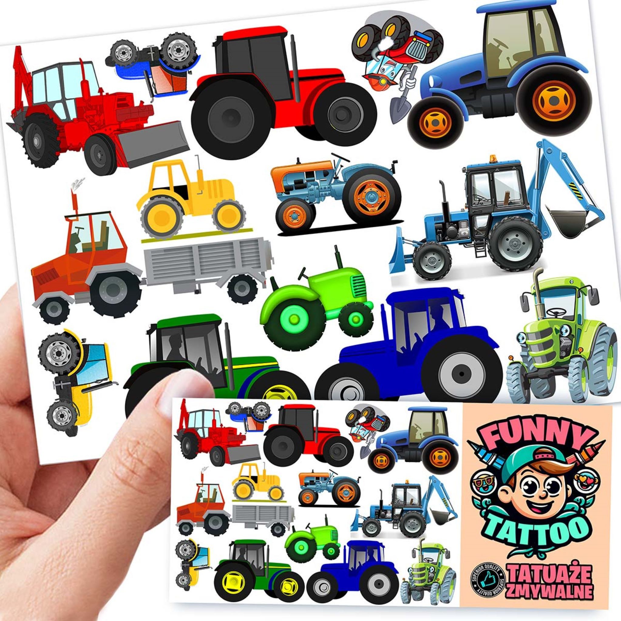 Kindertattoo Abwaschbare Kindertattoos - Traktoren - hohe Qualität und Haltbarkeit
