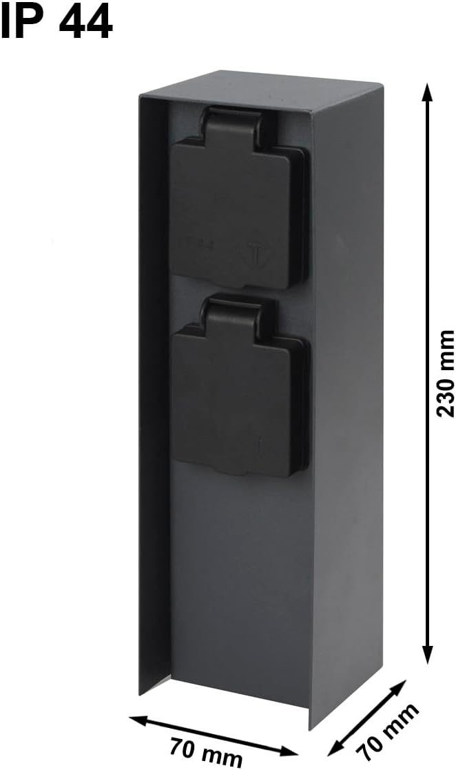 G&L Gartensteckdose Steckdosensäule Edelstahl, 2 / 4 Steckdosen, 1-St., Energiesäule