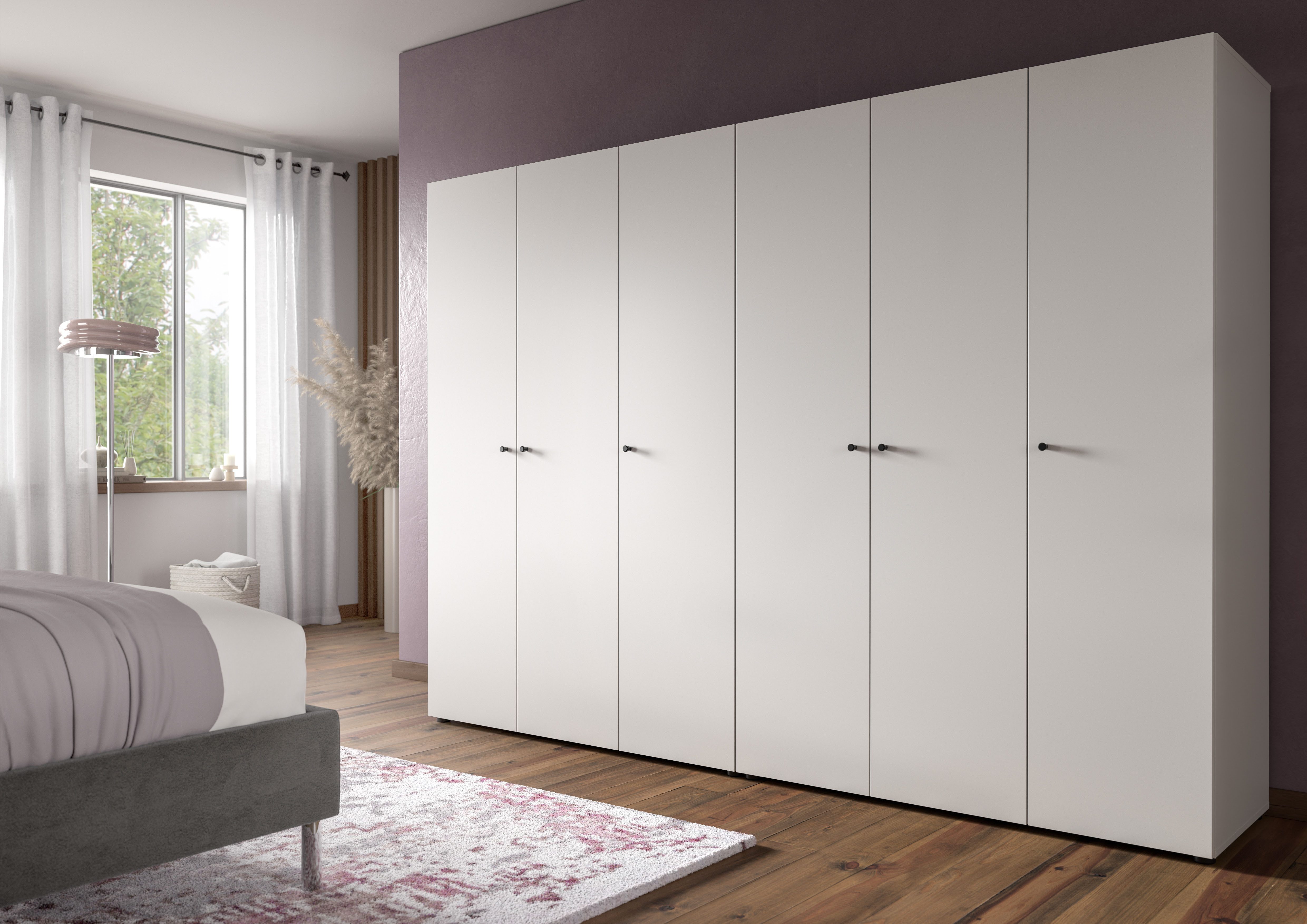 Home affaire Kleiderschrank BILLINGS, Schlafzimmerschrank, Schrank, Garderobenschrank (OTTO BESTSELLER, Garderobe & Schlafzimmer) Breite 240cm, weiß, 6-türig, inkl. 2 Kleiderstangen und 8 Ablageböden