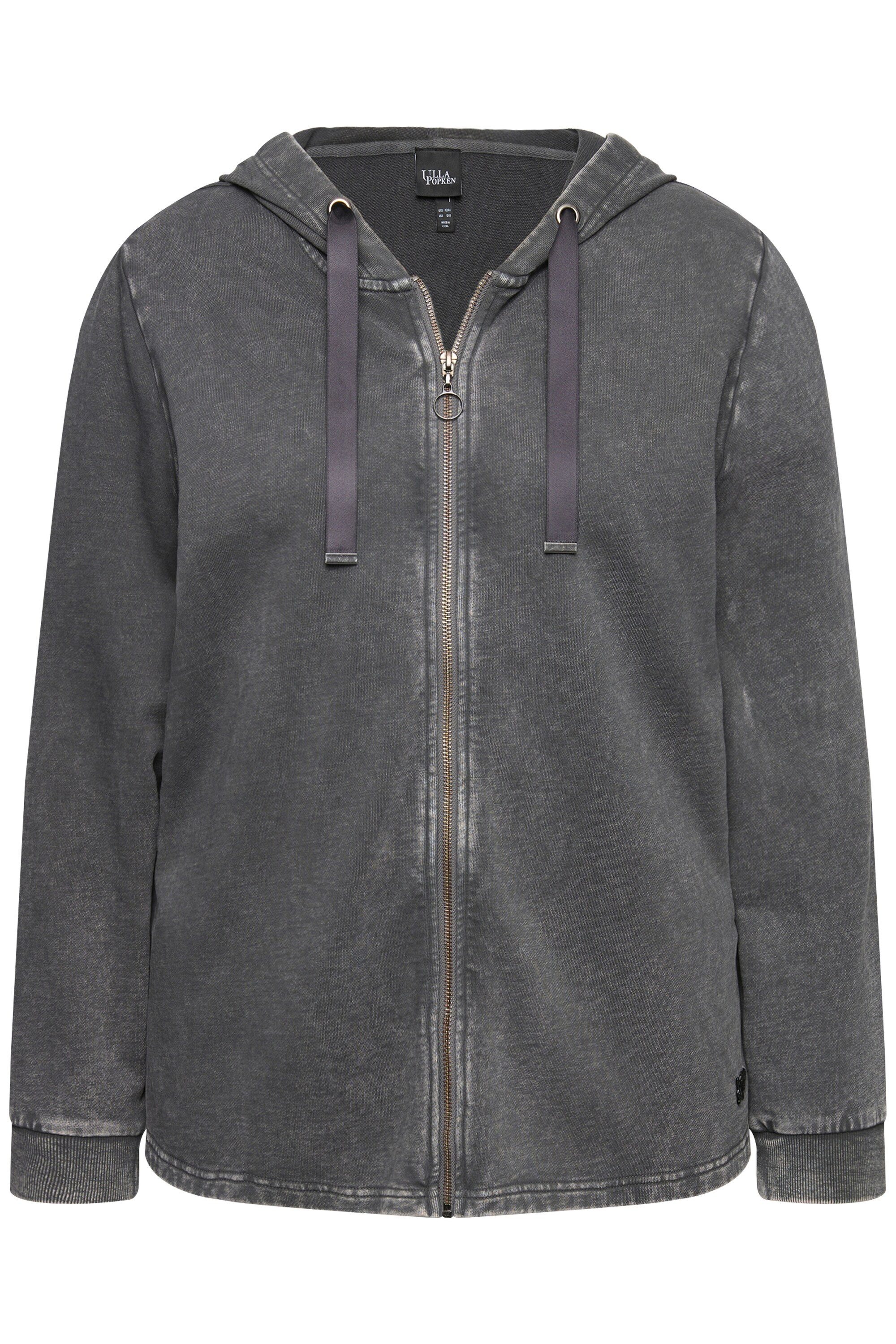 Ulla Popken Sweatjacke Hoodie-Jacke Vintage Rückenmotiv günstig online kaufen