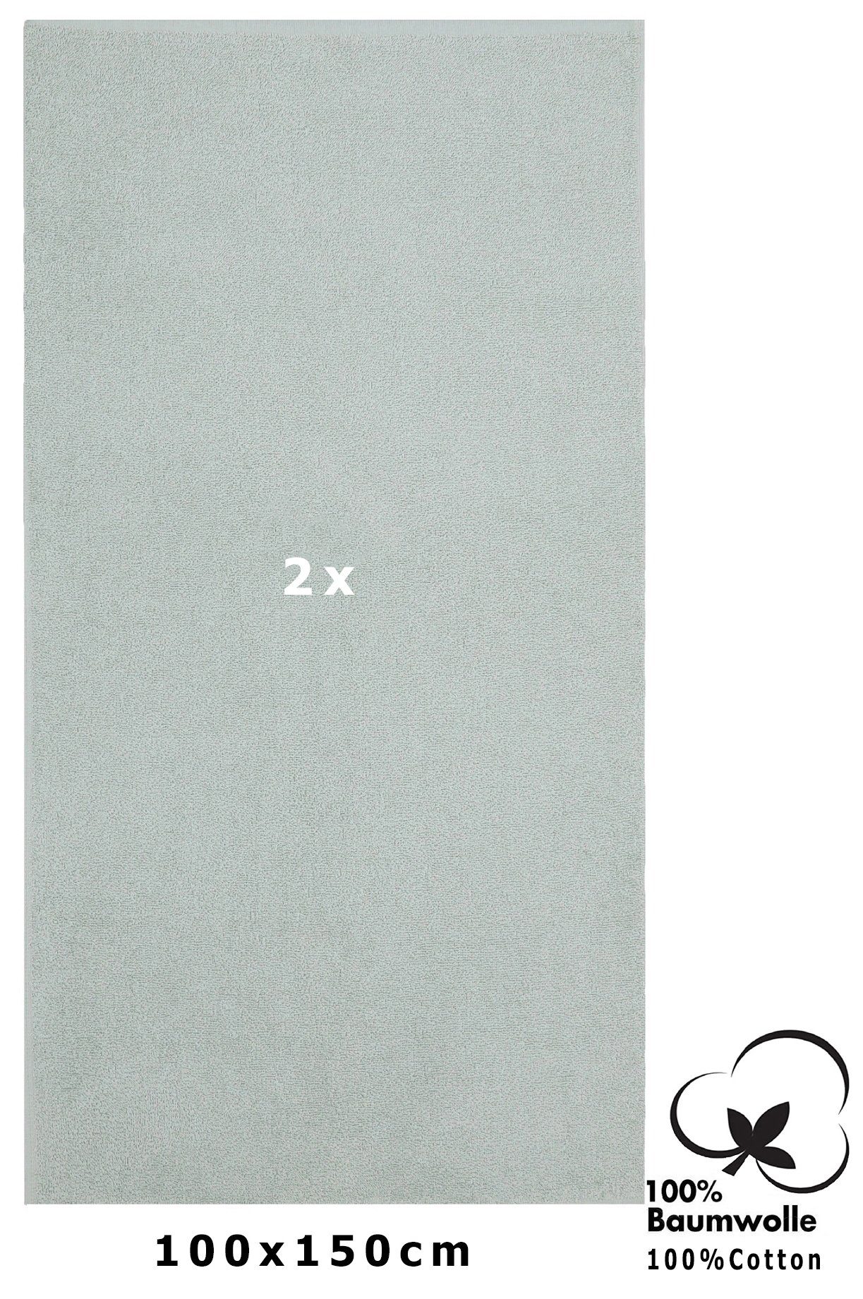 Betz Badetuch 2 Stück Maxi Duschtücher XXL Berlin Größe 100x150cm, 100% Baumwolle