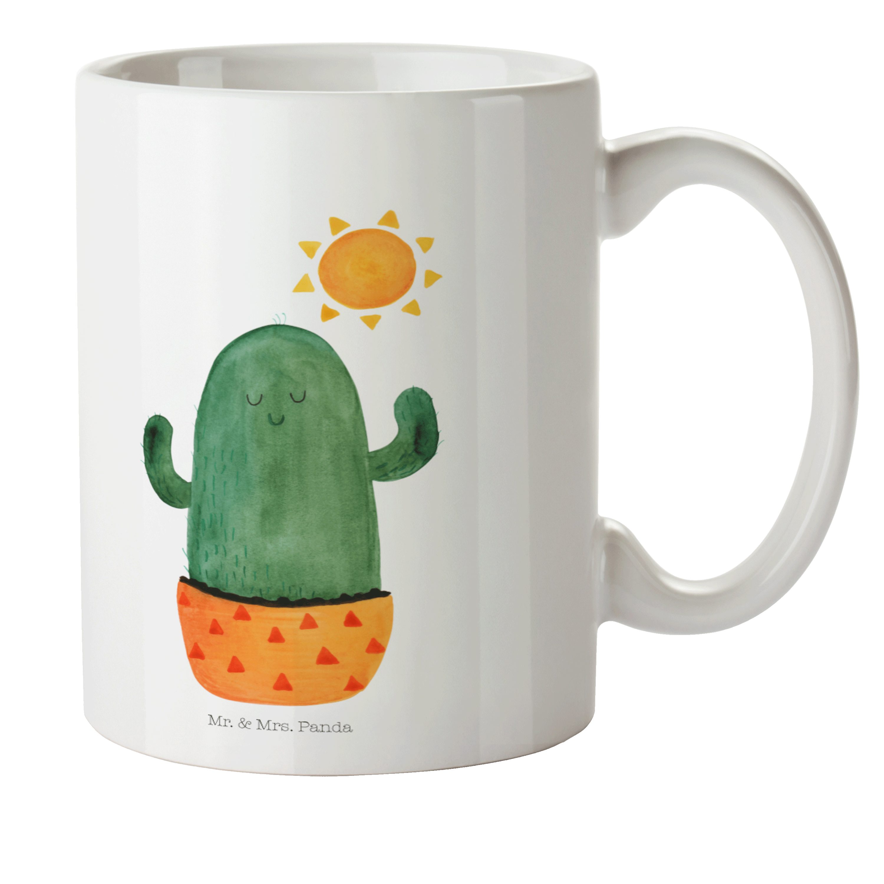 Mr. & Mrs. Panda Kinderbecher Tasse, - Kunststoff Kunststoffb, - Sonnenanbeter Kaktus Weiß Kunststoff Geschenk