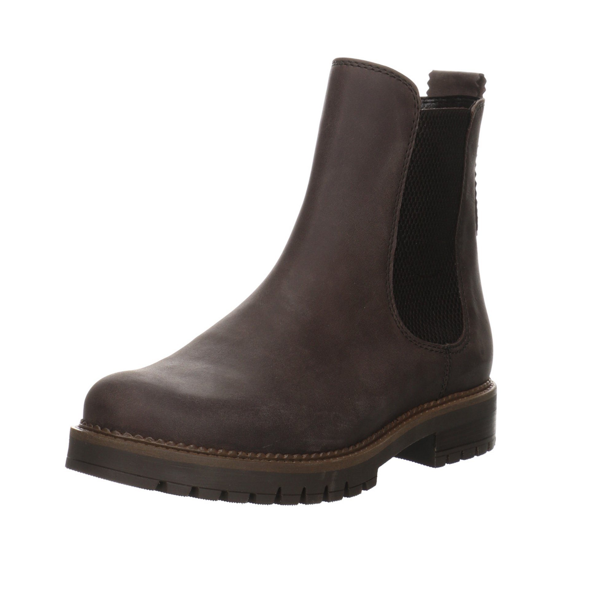 Gabor Damen Stiefel Schuhe Leder-/Textilkombination Braun Chelsea-Boots (espresso) Stiefel