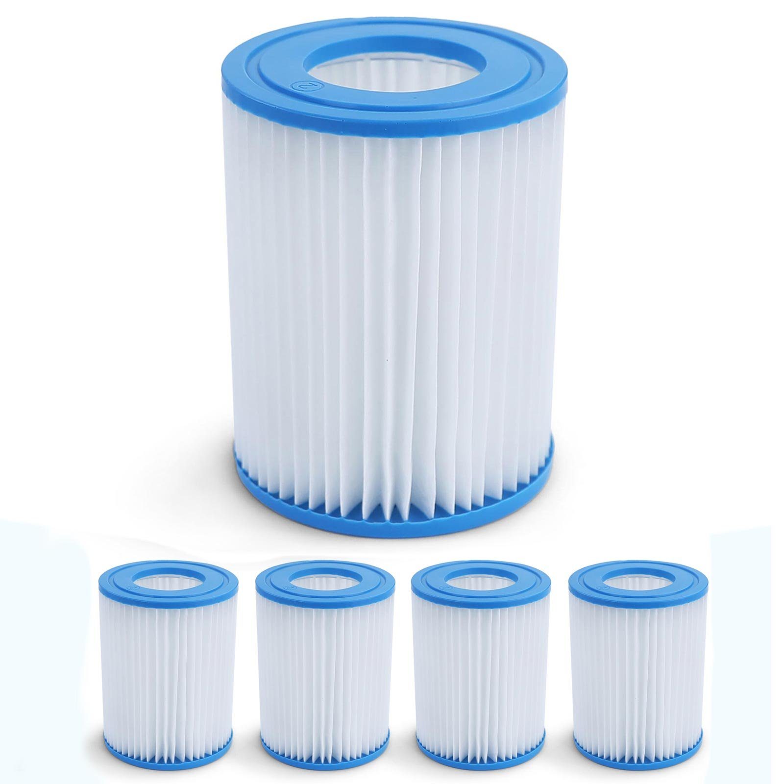 Pool-Filterkartusche 5x Filterkartusche Ersatzfilter Filterpatrone 13,5cm für Bestway Intex