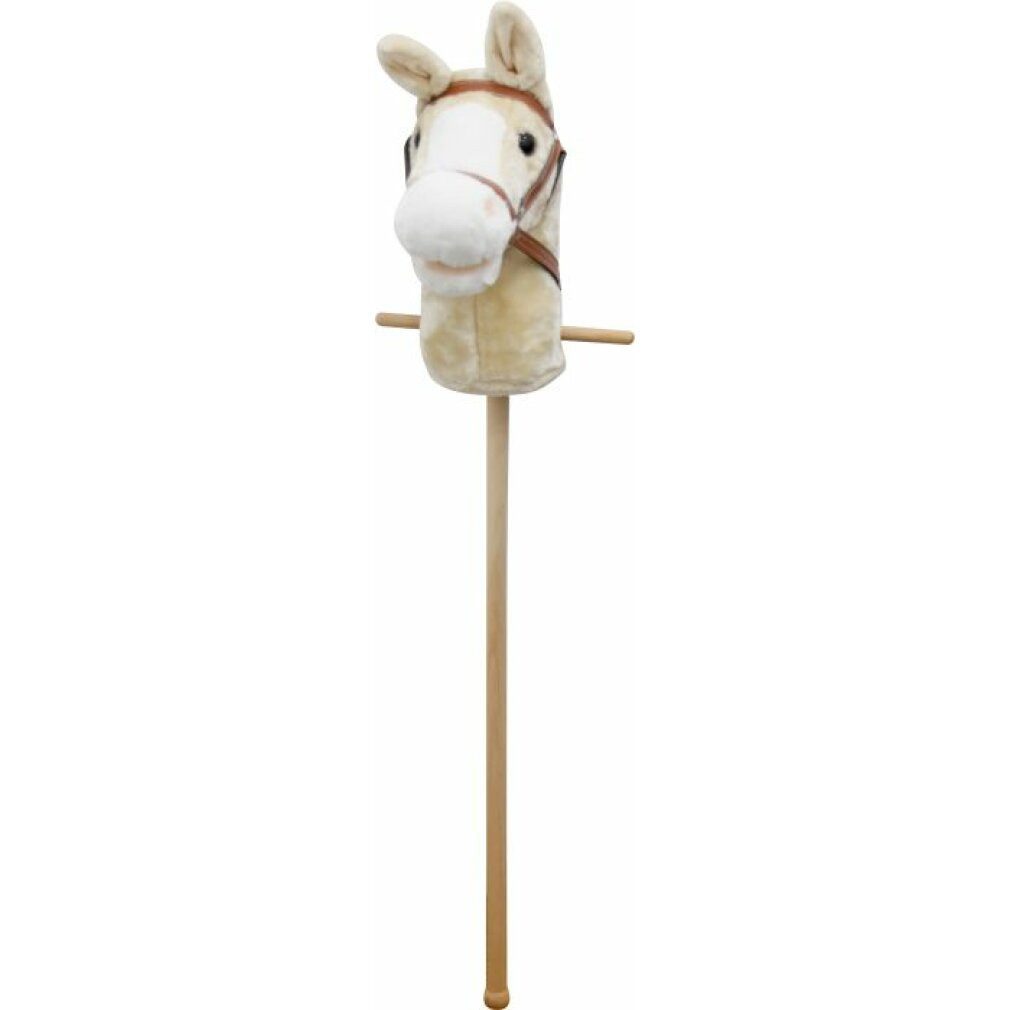 Vedes Kuscheltier SpielMaus Holz Plüsch Steckenpferd mit Sound, weiß, 98 cm