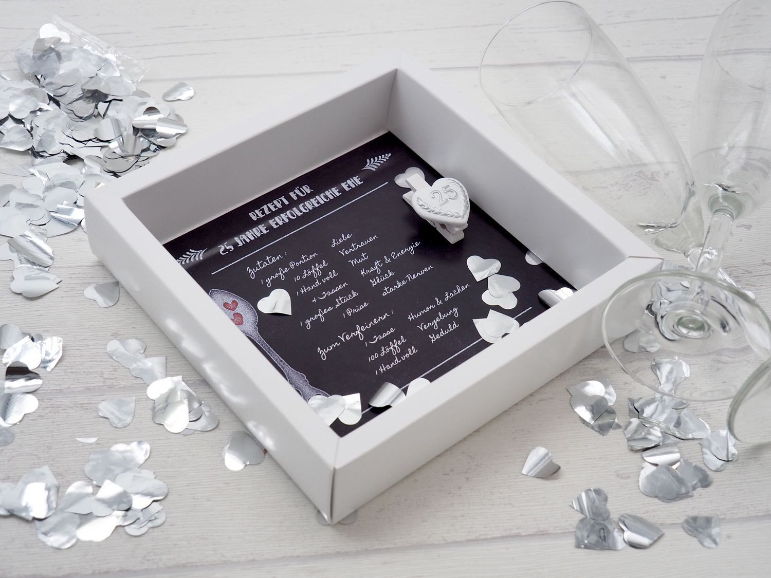 ZauberDeko Geschenkbox Geldgeschenk Verpacken Silberhochzeit Geschenk Rezept für 25 Jahre Ehe – Bild 3 von 4
