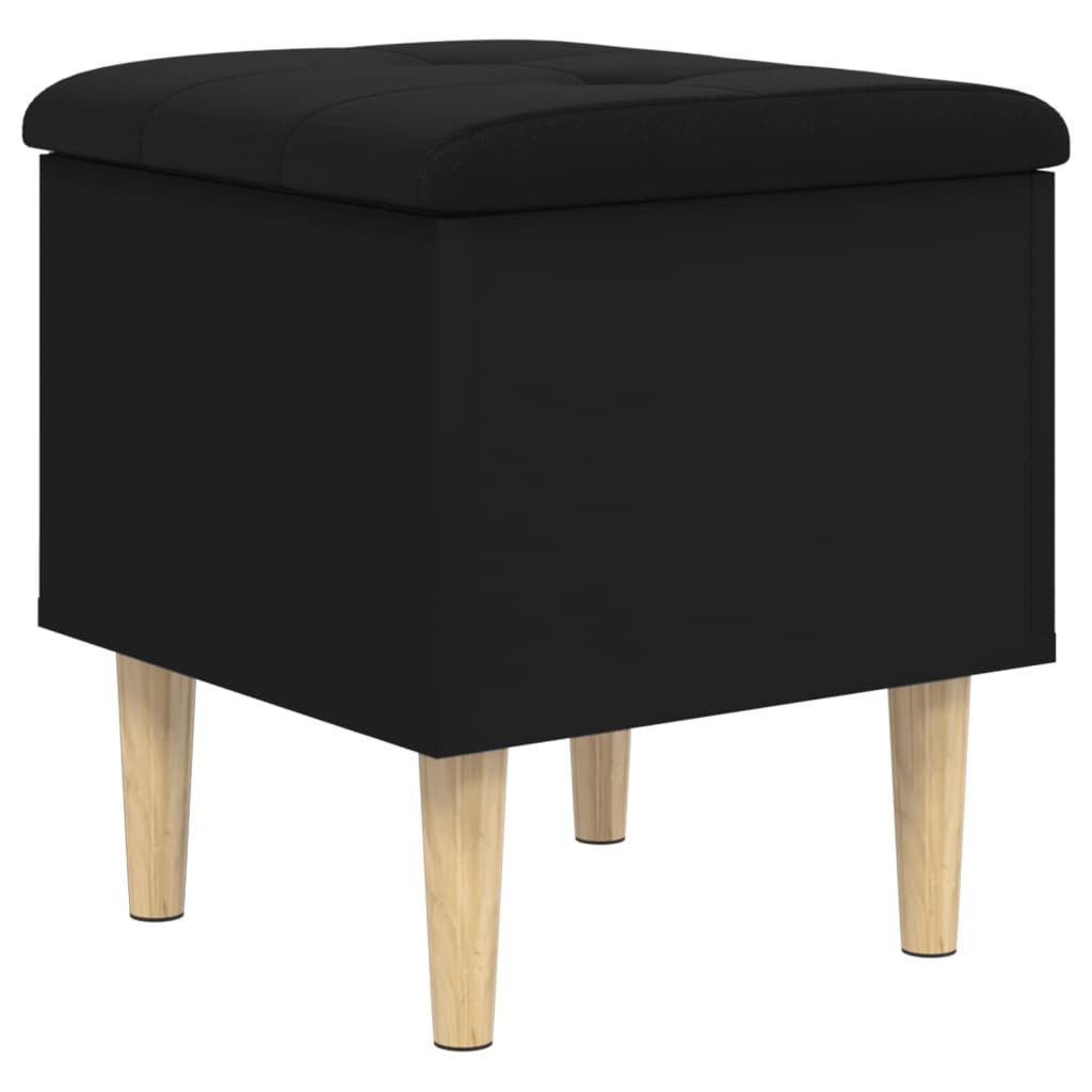 furnicato Truhenbank Schwarze Flurbank mit Stauraum 42 x 42 x 46 cm