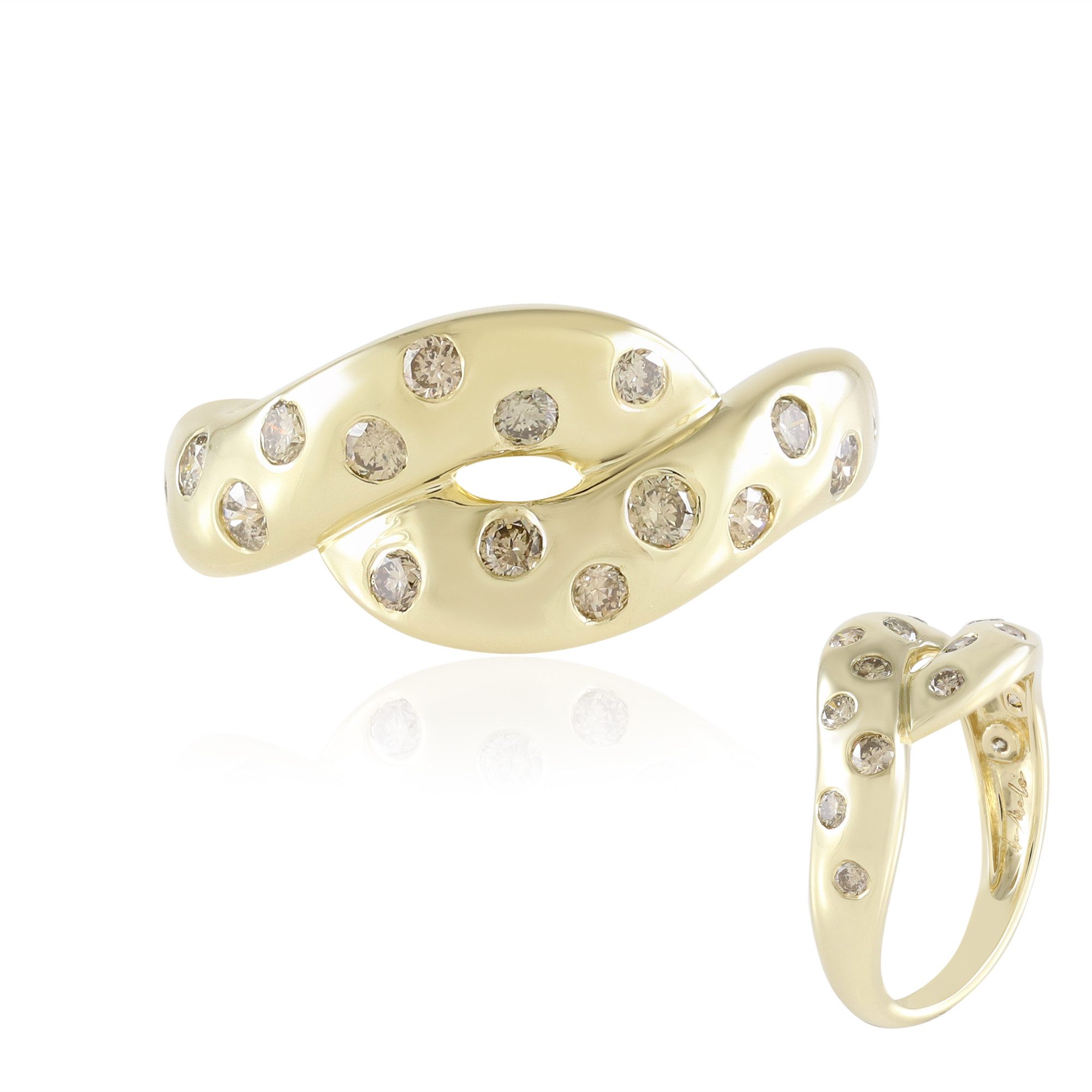 Cavill Diamantring Champagner-Diamant-Ring aus Gelbgold, 0,405 ct (1-tlg)