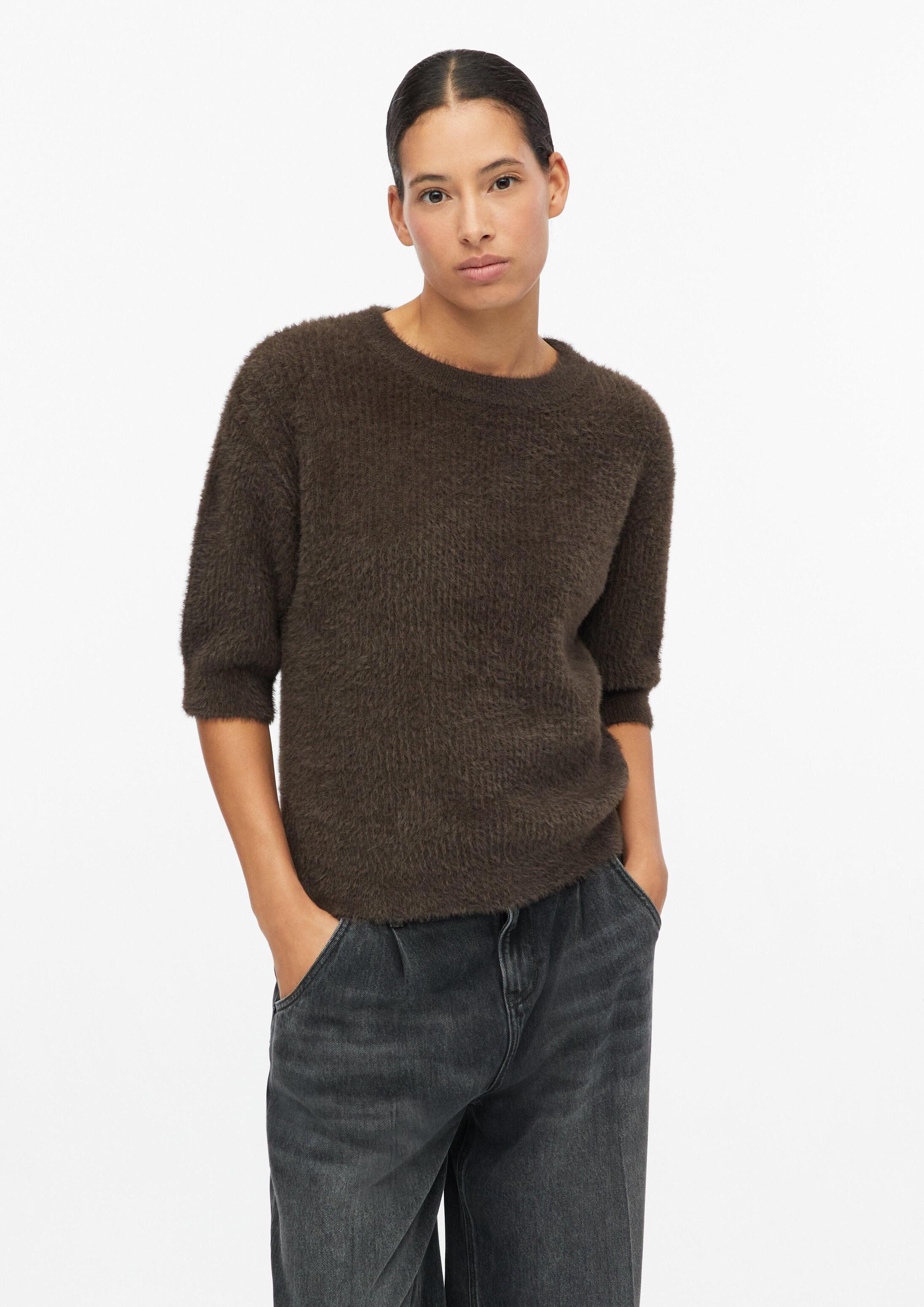 s.Oliver Kurzarmpullover Strickpullover Weicher Strickpullover mit Effektgarn