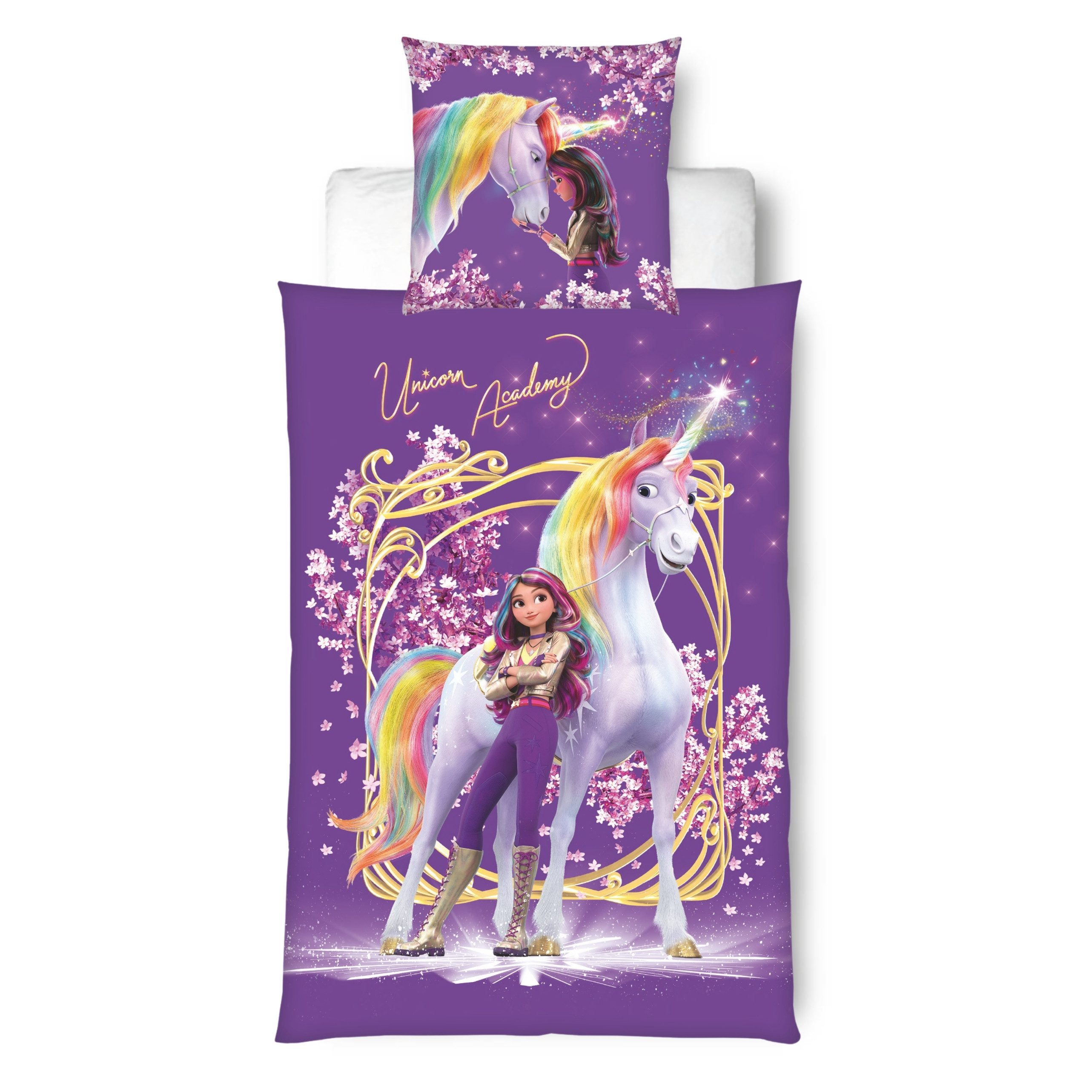 MTOnlinehandel Bettwäsche Unicorn Academy 135x200 + 80x80 cm, Kinder Gesche günstig online kaufen