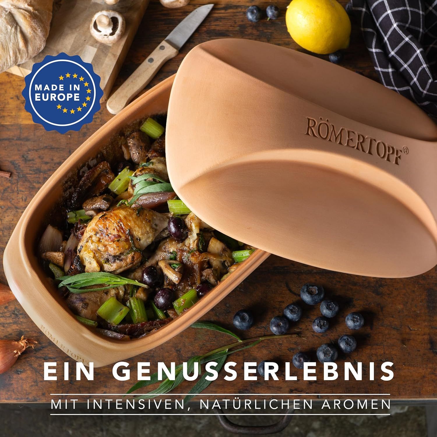 RÖMERTOPF Bräter Römertopf CULINARIO Bräter, 3 Liter, Keramik (Set), antihaft