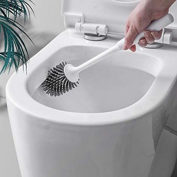 Lubgitsr WC-Reinigungsbürste WC Bürste mit Halter Silikon Toilettenbürste Set klobürste