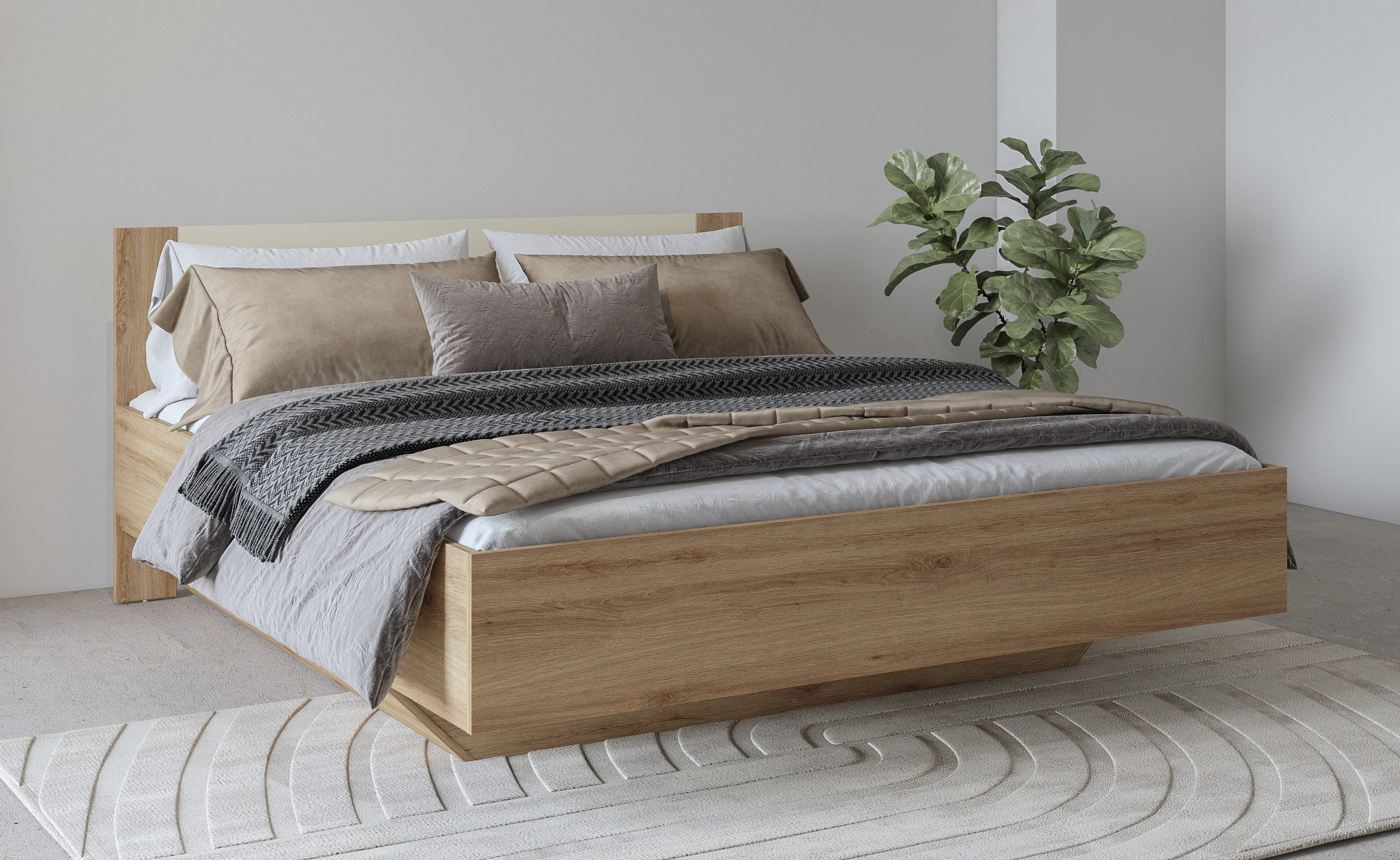 Home affaire Bettgestell Bitry, Breite 160 bzw. 180 cm, moderner Bettrahmen, Doppelbett in zwei Grössen