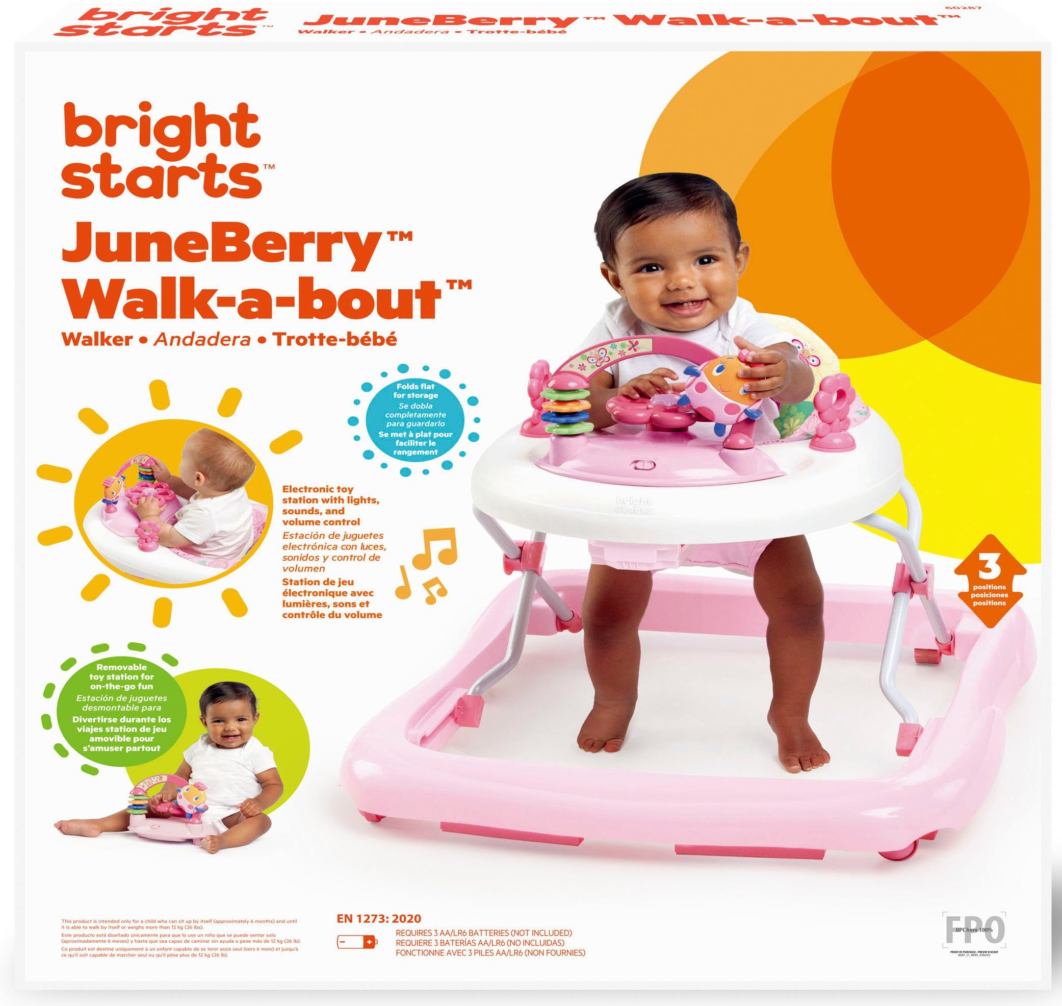 Bright Starts Lauflernhilfe und Walk-a-bout™, Licht Sound mit JuneBerry