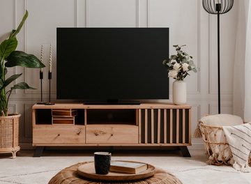 Finori Lowboard Madem (TV Unterschrank in Eiche Artisan Dekor, 138 x 44 cm), mit Staboptik