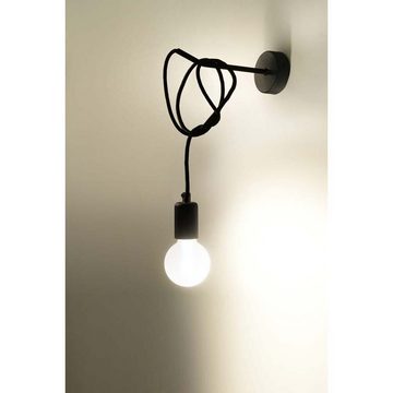 etc-shop Wandleuchte, Leuchtmittel nicht inklusive, Wandleuchte Wandlampe Schwarz Hängend Stahl H 100 cm Wohnzimmer