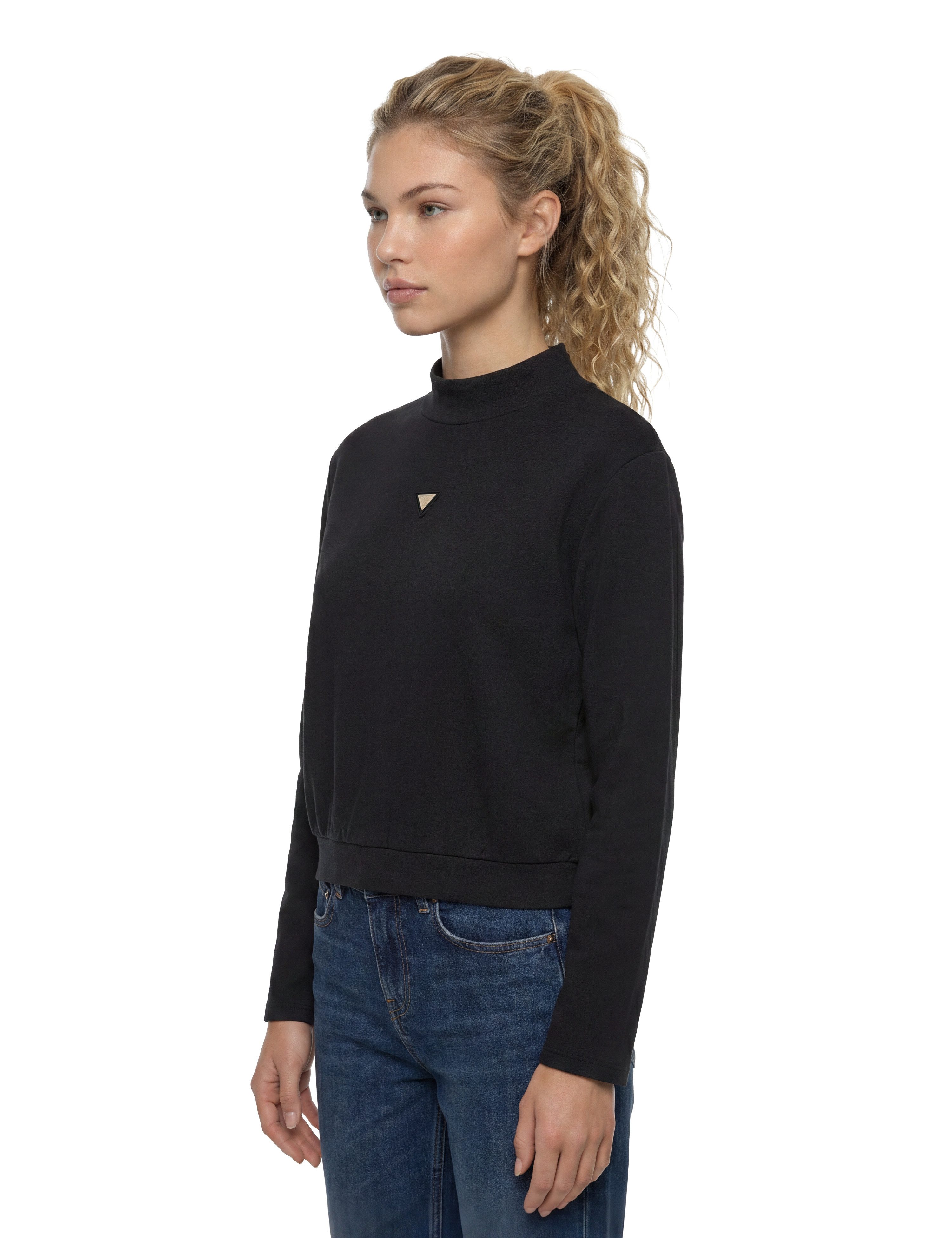 Guess Sweatshirt OLYMPE HIGH NECK SWEATSHIRT in Scuba-Qualität, Stehkragen – Bild 4 von 5