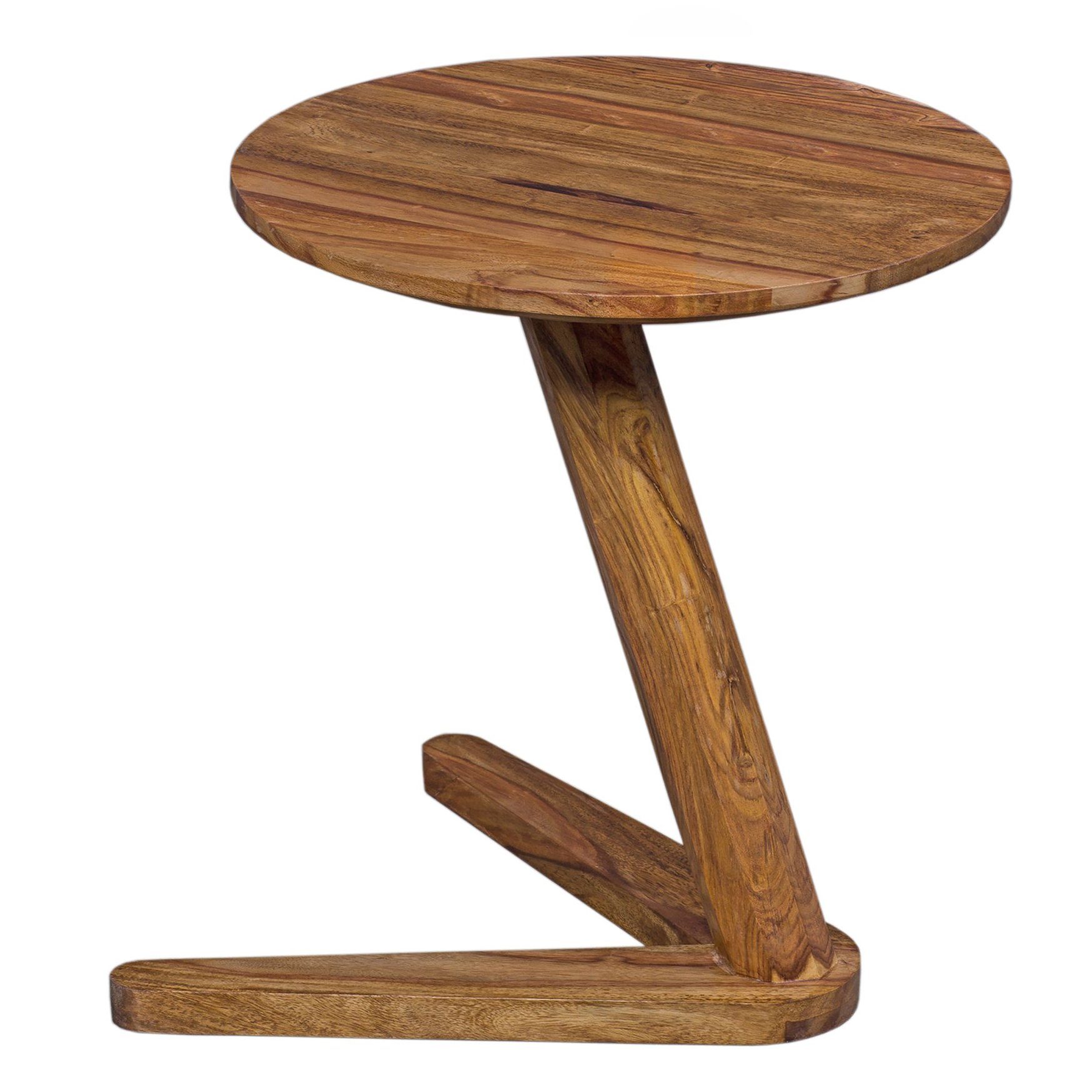 Wohnling Beistelltisch WL1.727 (Massivholz Rund 45x45 cm, Sofatisch), Kleiner Wohnzimmertisch, Couchtisch Nachttisch