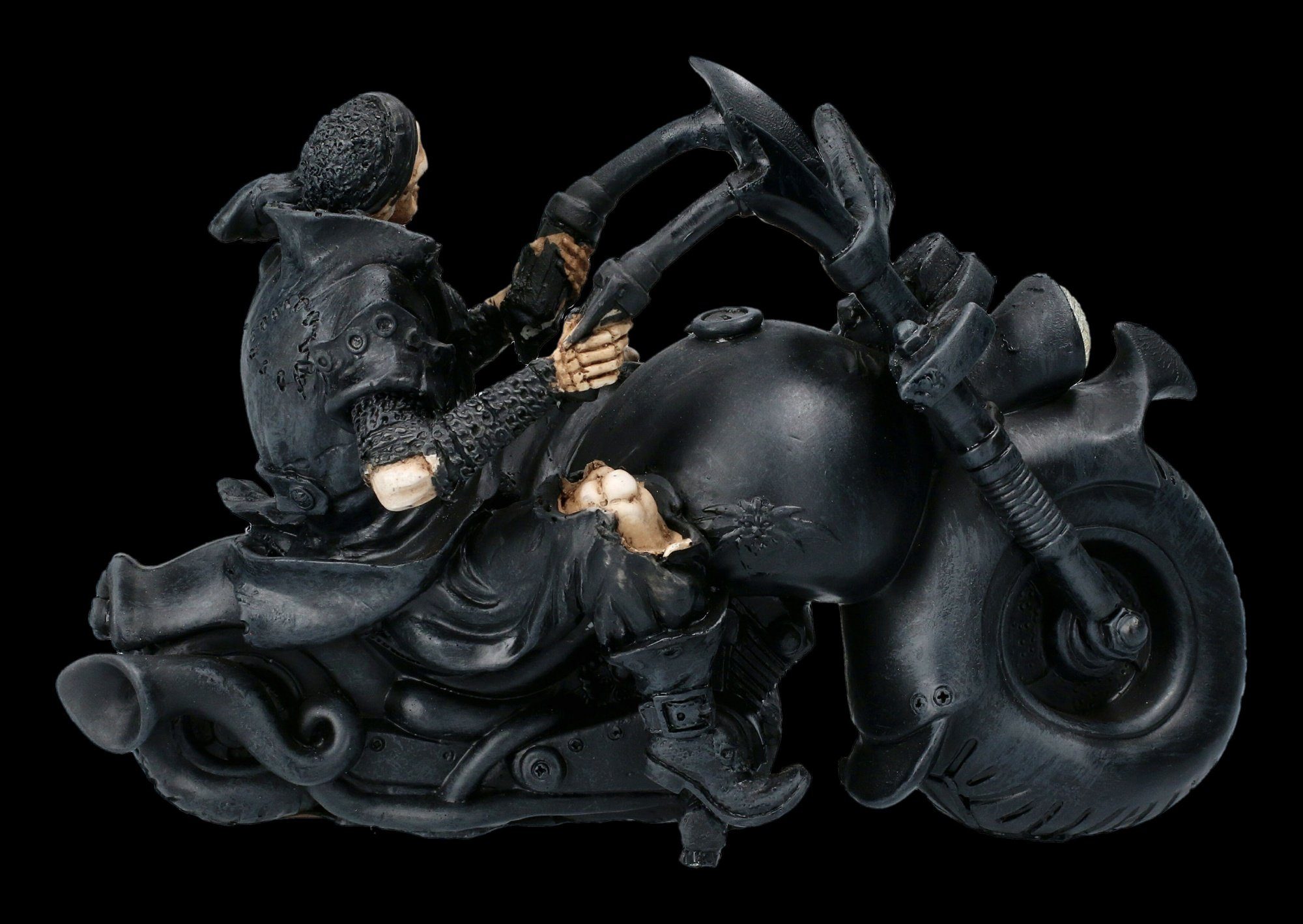 Figuren Shop GmbH Dekofigur - Figur - Fantasy Motorrad Skelett Gothic Wheels Screaming Dekoration mit