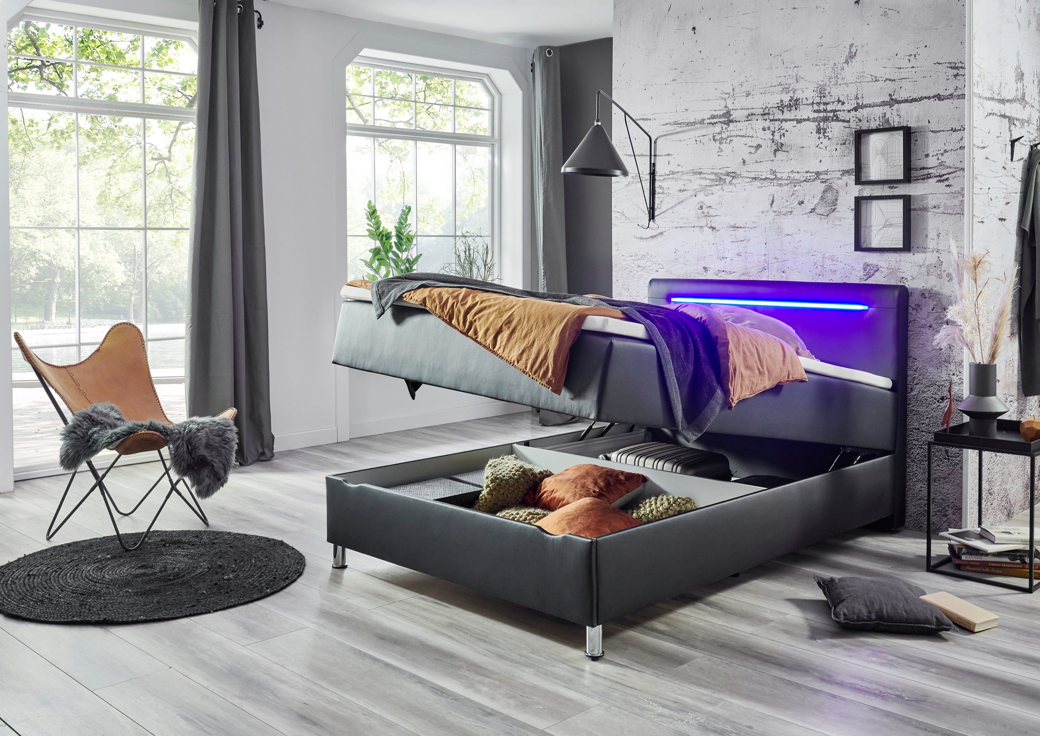meise.möbel Boxbett, mit LED-Beleuchtung, Bettkasten und Topper online  kaufen | OTTO