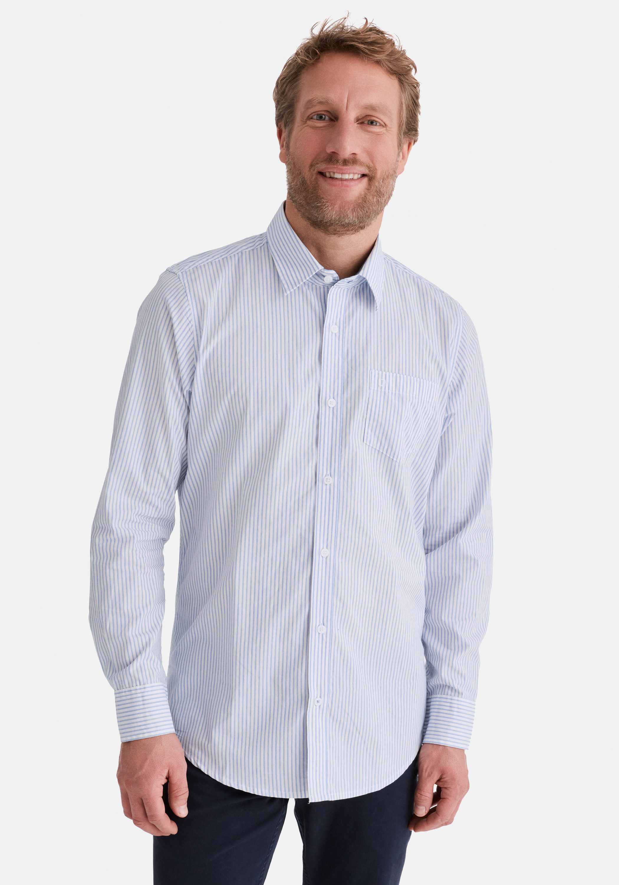 Langarmhemd HUGH Hemd Langarm Regular Fit