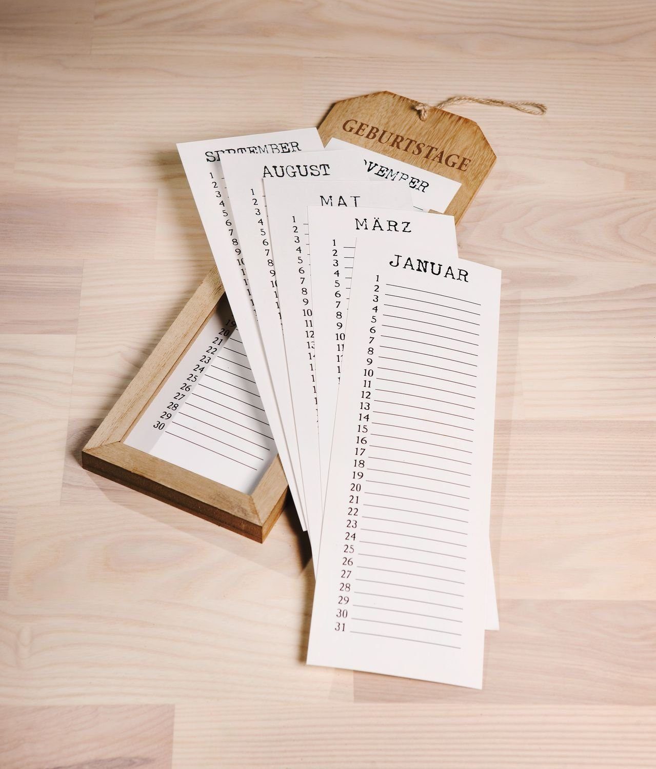 Home-trends24.de ewige Kalender Geburtstagskalender Memoboard Kalender Geburtstage Holz Dauer