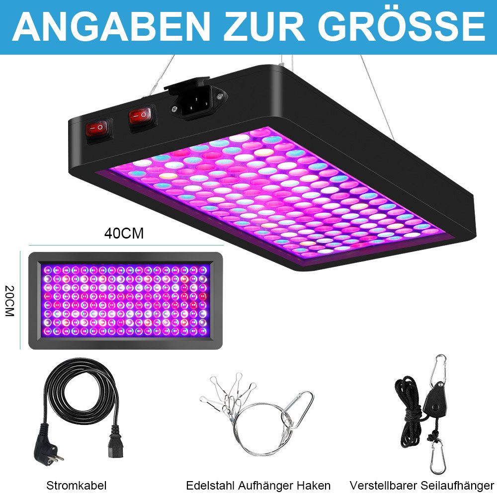 Lapalife Pflanzenlampe Vollspektrum LED Pflanze, Dual-Chip, zwei Schalter hängende Grow Lampe, LED fest integriert, Mit Verstellbare Kette, für Gewächshaus und Zimmerpflanzen