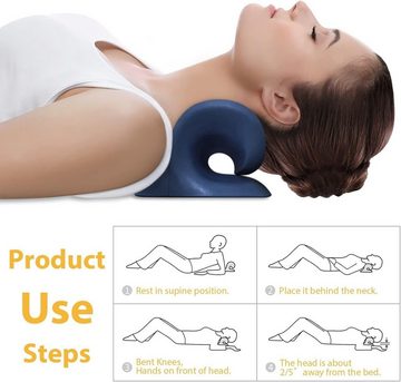 LENBEST Nacken-Massagekissen Nacken-Schultermassagekissen Nackenmassagegerät, 1-tlg., Zervikales Traktionsgerät Schmerzlinderung Kopf-Nacken