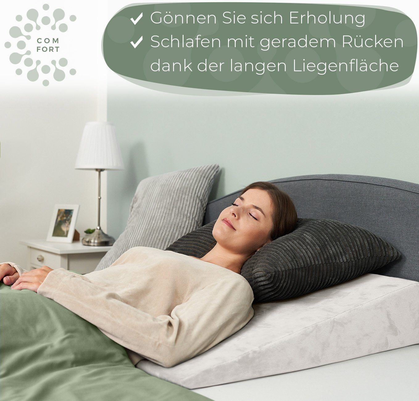 Well B4 Keilkissen für Bett und Couch, Matratzenkeil [mit 2 Liegezonen], Rü günstig online kaufen